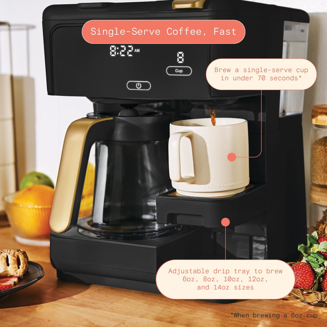 Beautiful Multi-Brew 12-Cup Programmable Drip & Single-Serve Coffee Maker