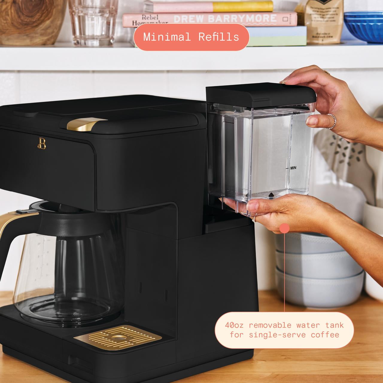 Beautiful Multi-Brew 12-Cup Programmable Drip & Single-Serve Coffee Maker