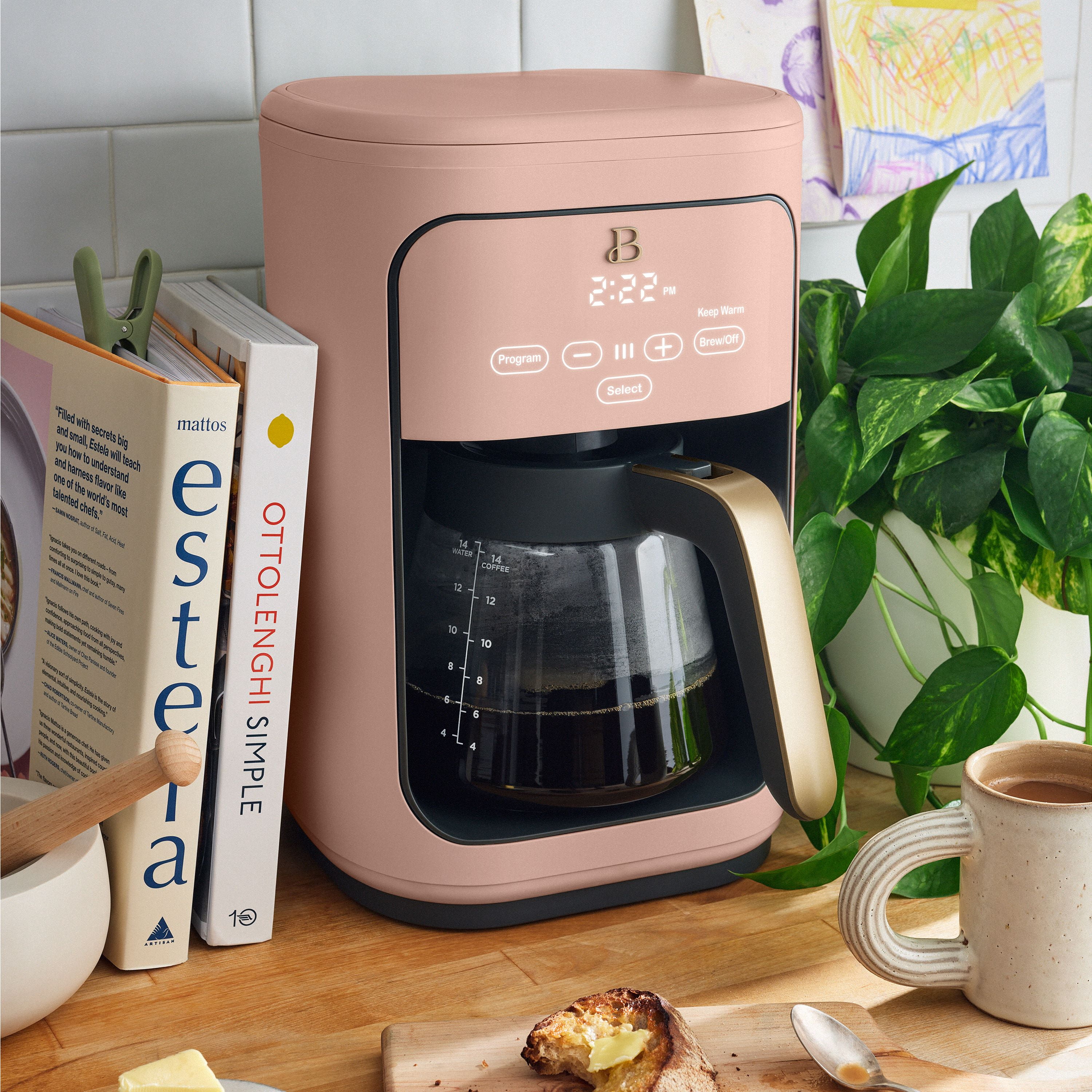 Beautiful 14-Cup Programmable Drip Coffee Maker with Touch-Activated Display, Ro
