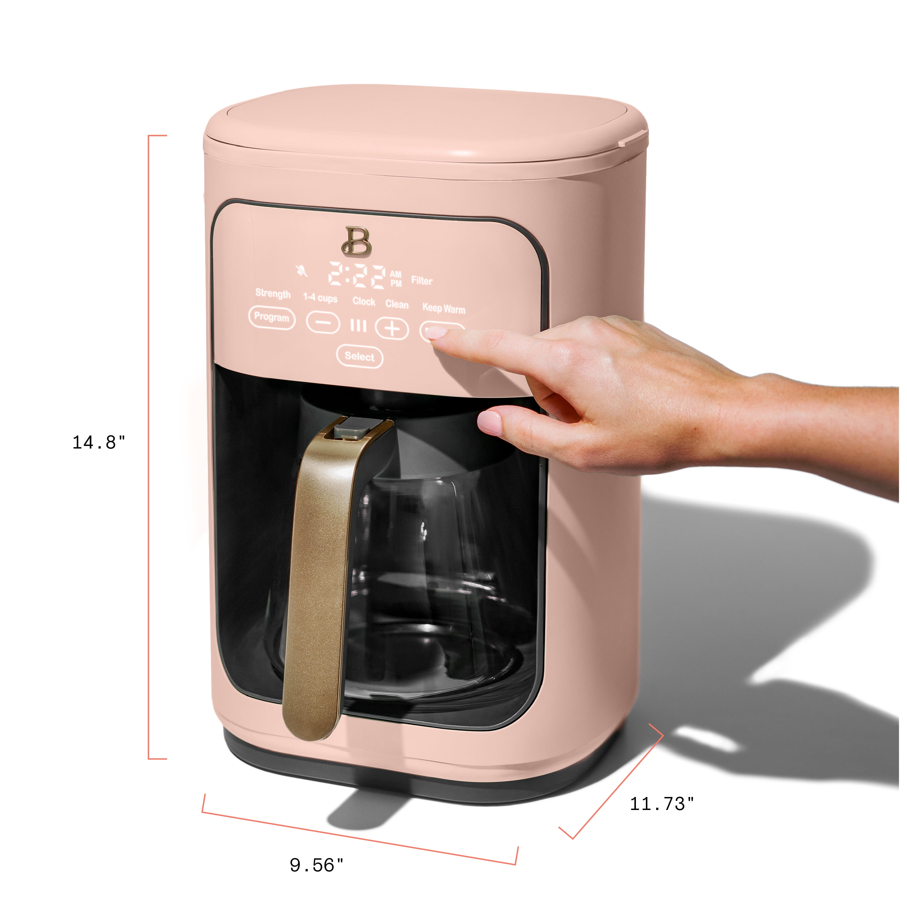Beautiful 14-Cup Programmable Drip Coffee Maker with Touch-Activated Display, Ro
