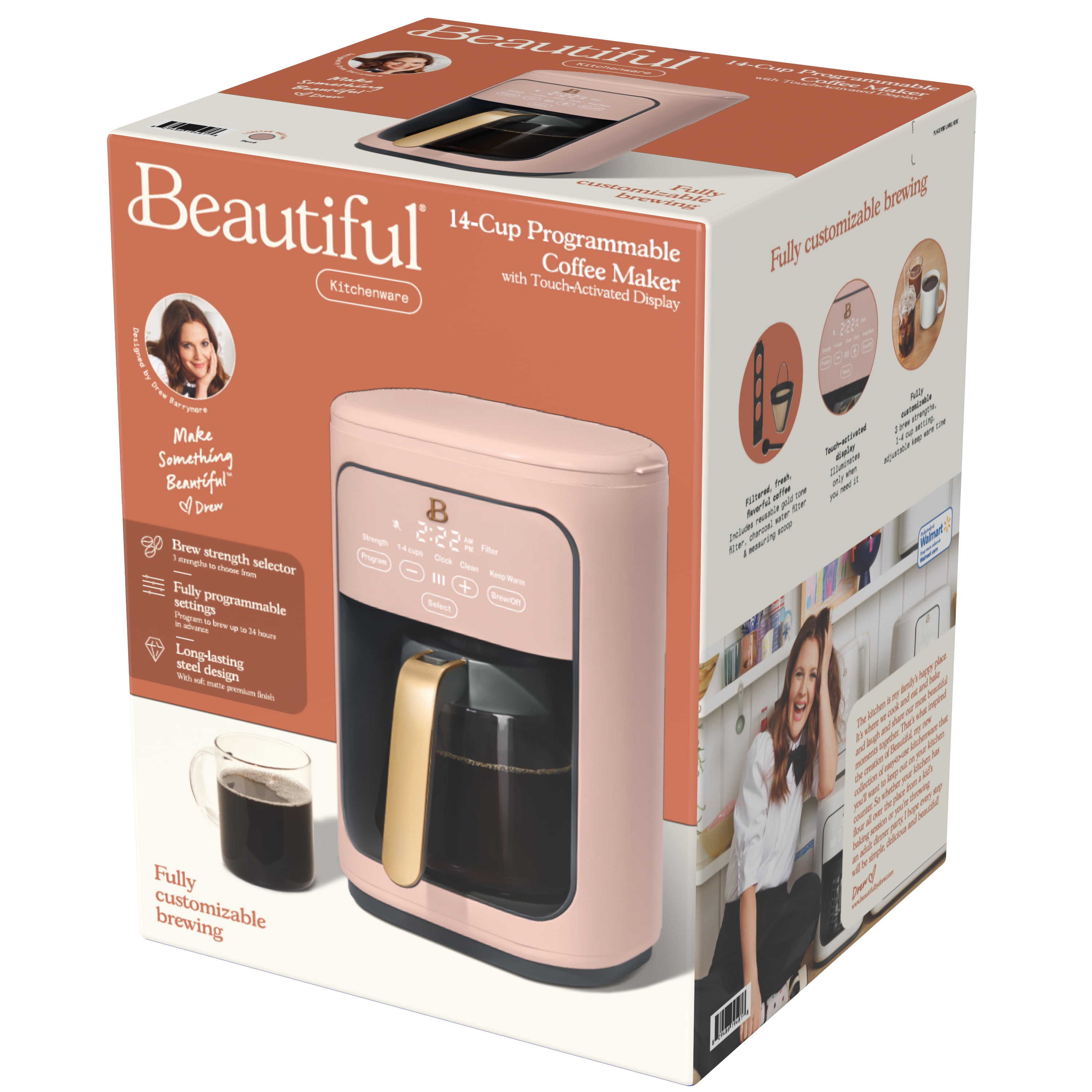 Beautiful 14-Cup Programmable Drip Coffee Maker with Touch-Activated Display, Ro
