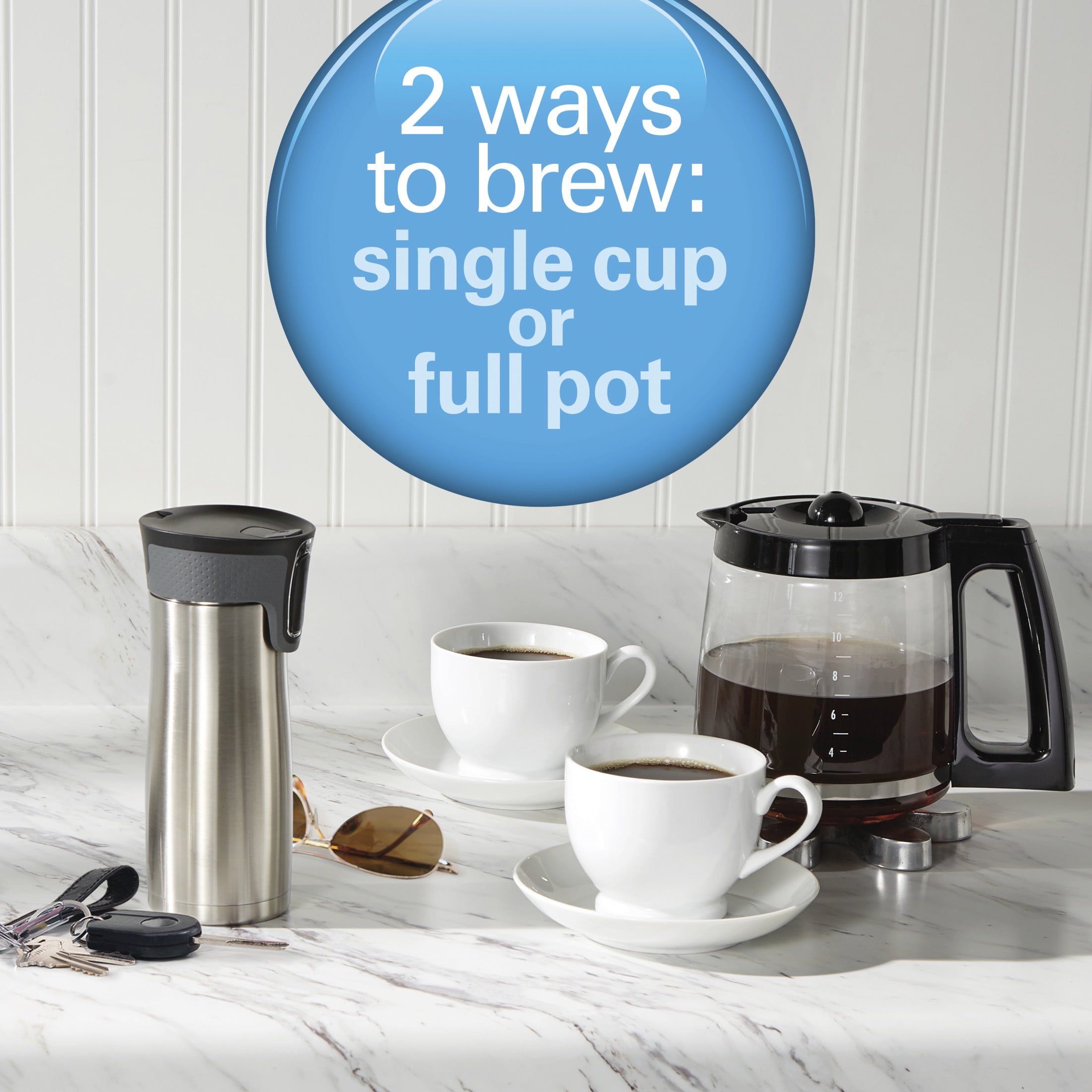 HOT 2-Way Programmable Coffee Maker, Single Serve Coffee Maker & 12-C