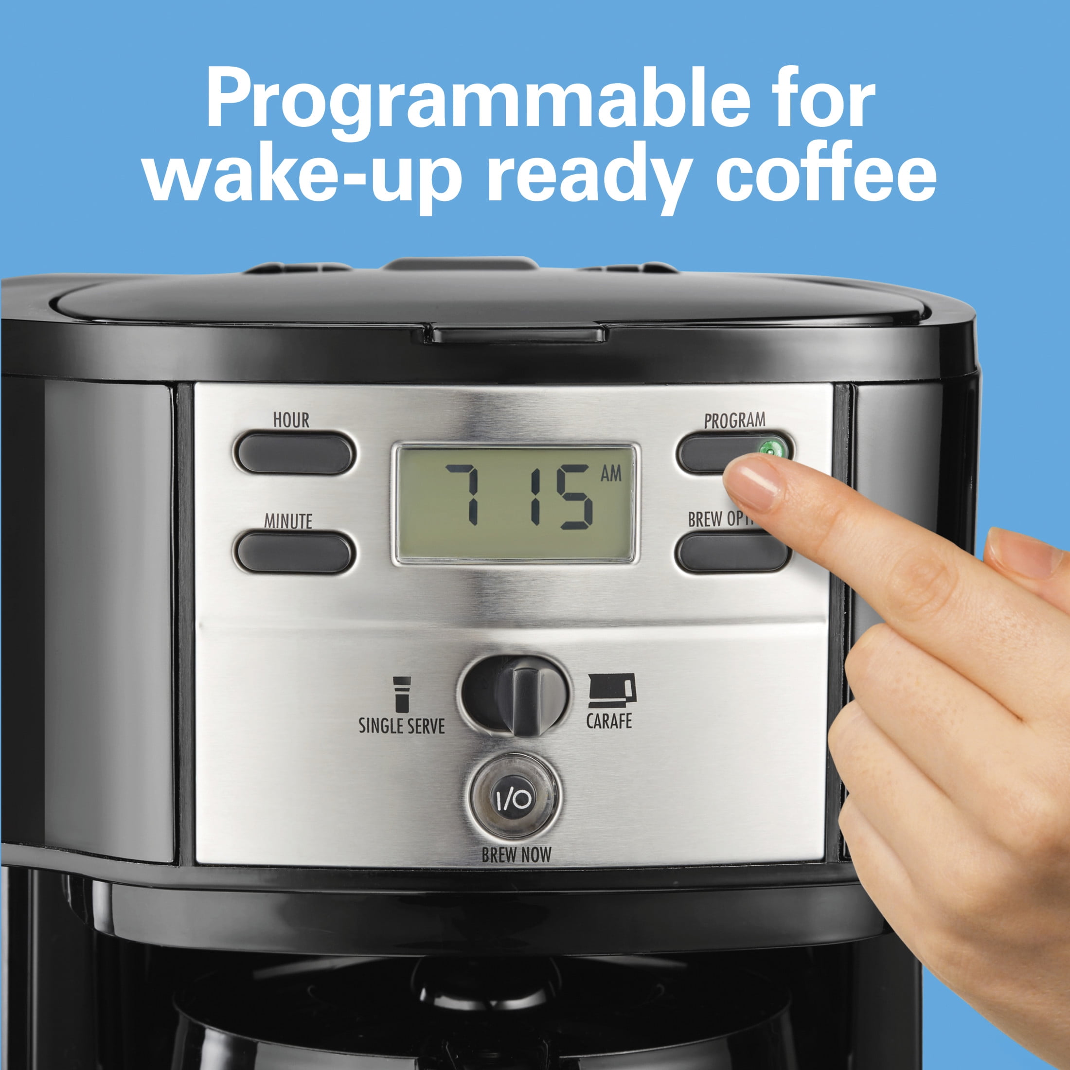 HOT 2-Way Programmable Coffee Maker, Single Serve Coffee Maker & 12-C
