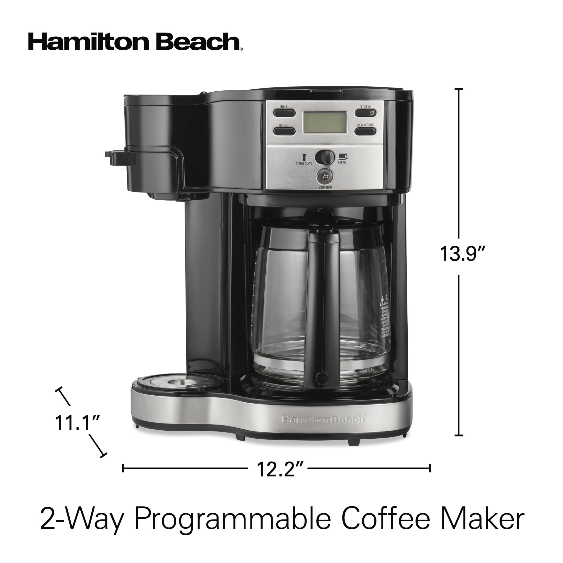 HOT 2-Way Programmable Coffee Maker, Single Serve Coffee Maker & 12-C
