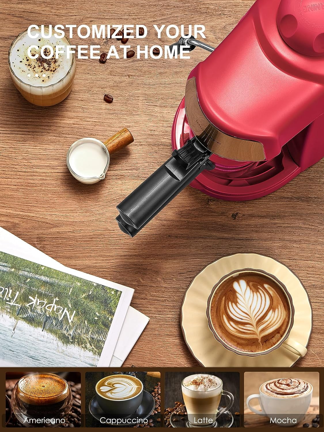 Espresso Machine, 3.5Bar Espresso and Cappuccino Machine with Preheating Functio