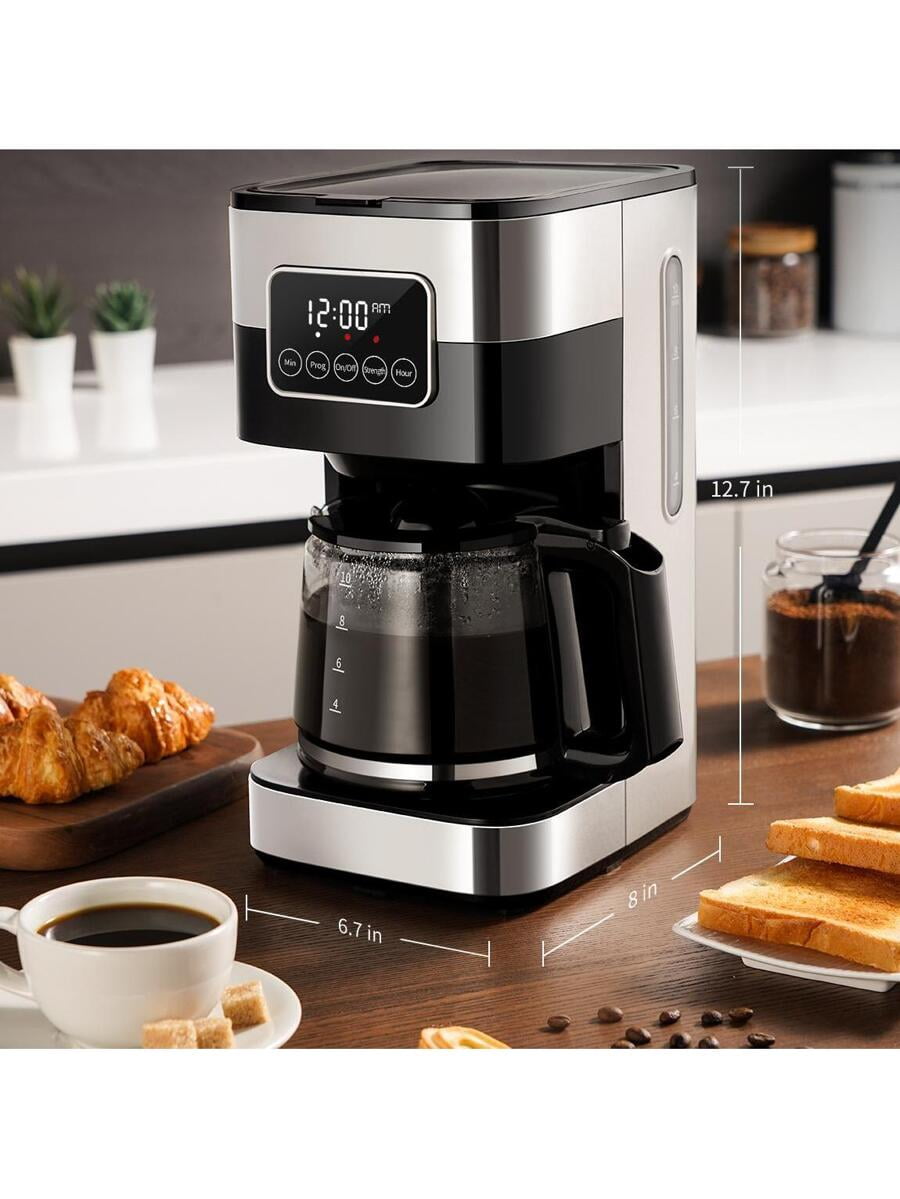 Coffee Maker, Programmable Drip Coffee Machine 10-Cup With Touch-Screen, Pause
