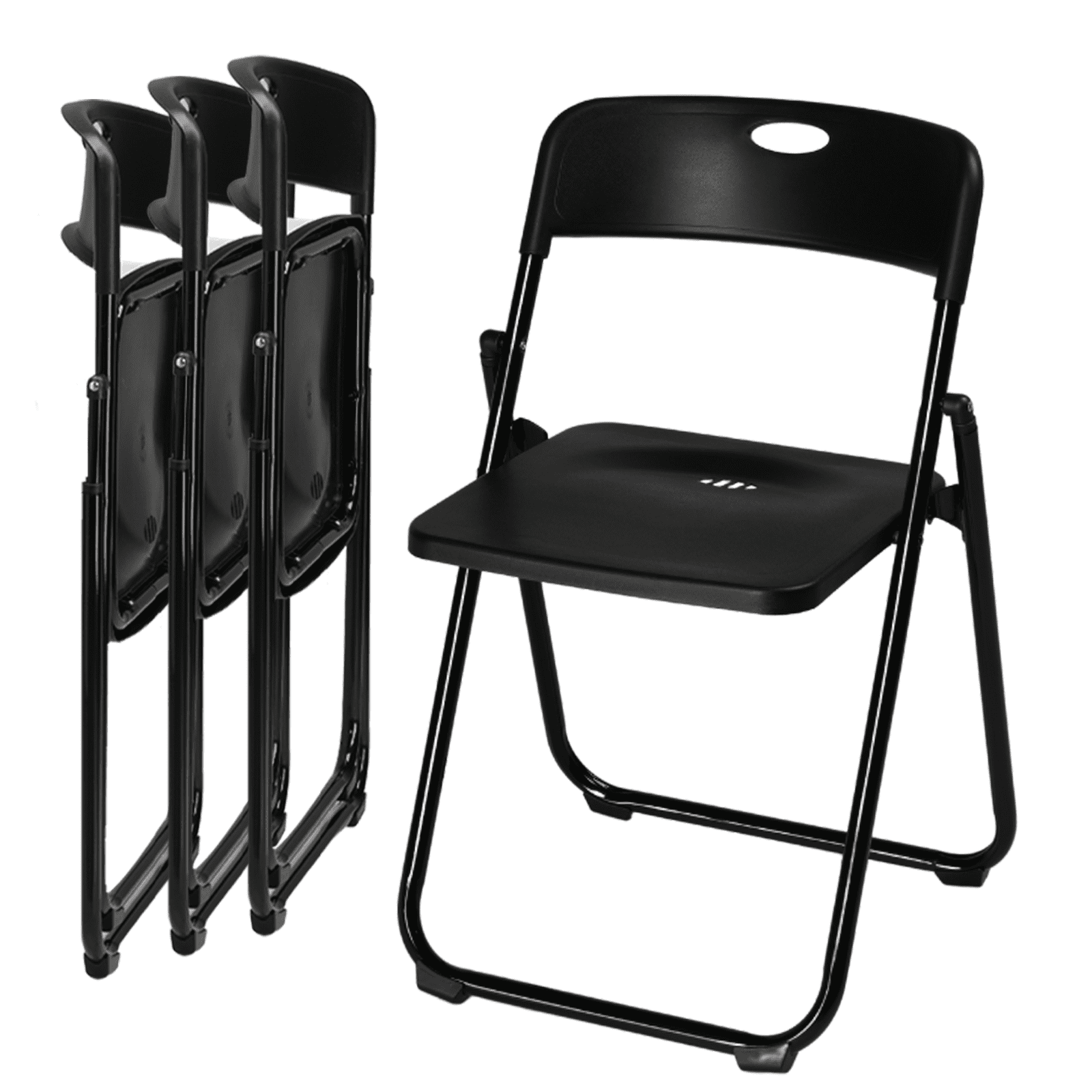 4-Pack Plastic Folding Chairs, Modern Stackable and Portable Event Seats