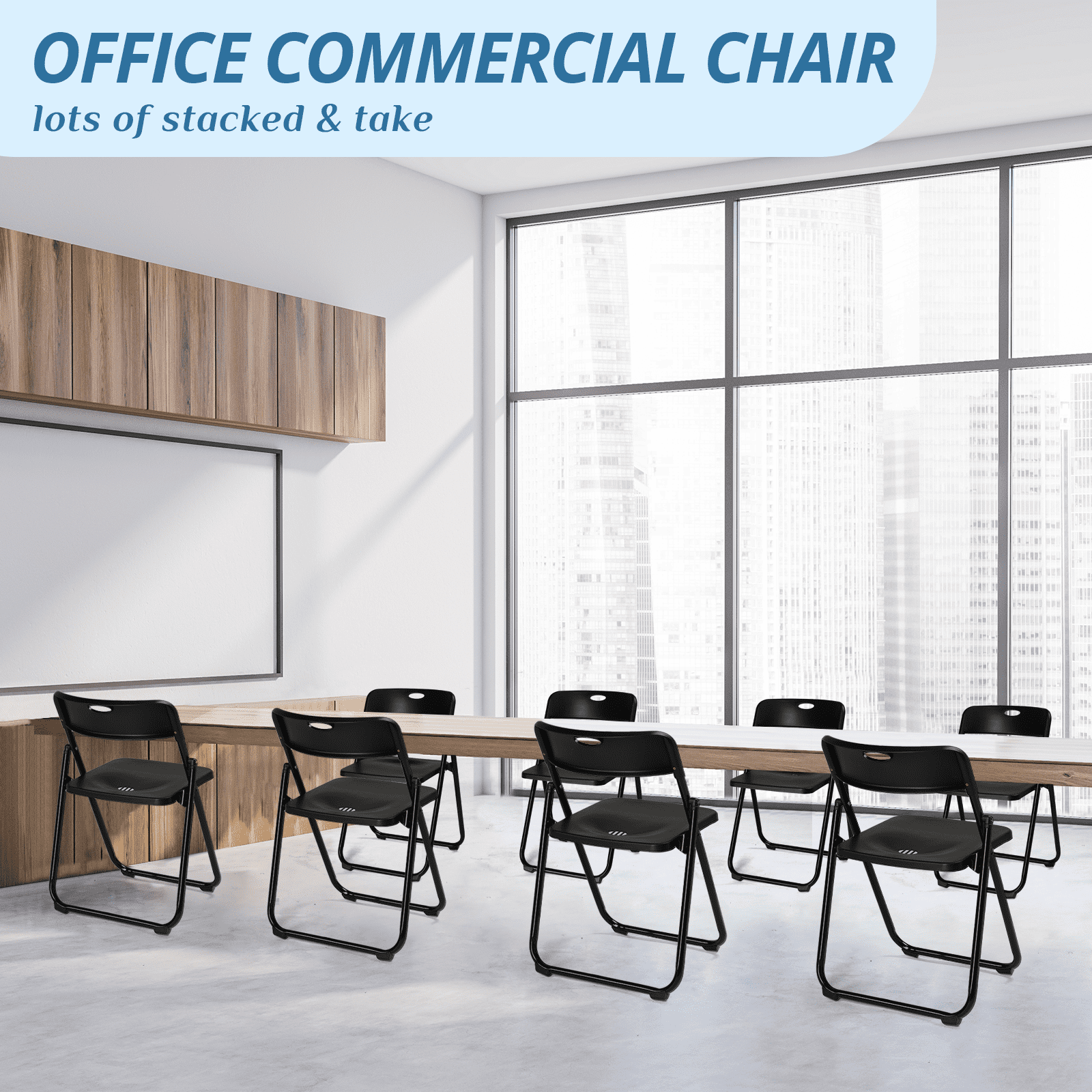 4-Pack Plastic Folding Chairs, Modern Stackable and Portable Event Seats