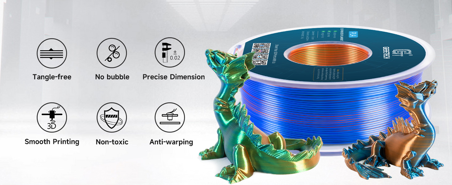 Shiny Dual Color PLA Filament 1.75mm