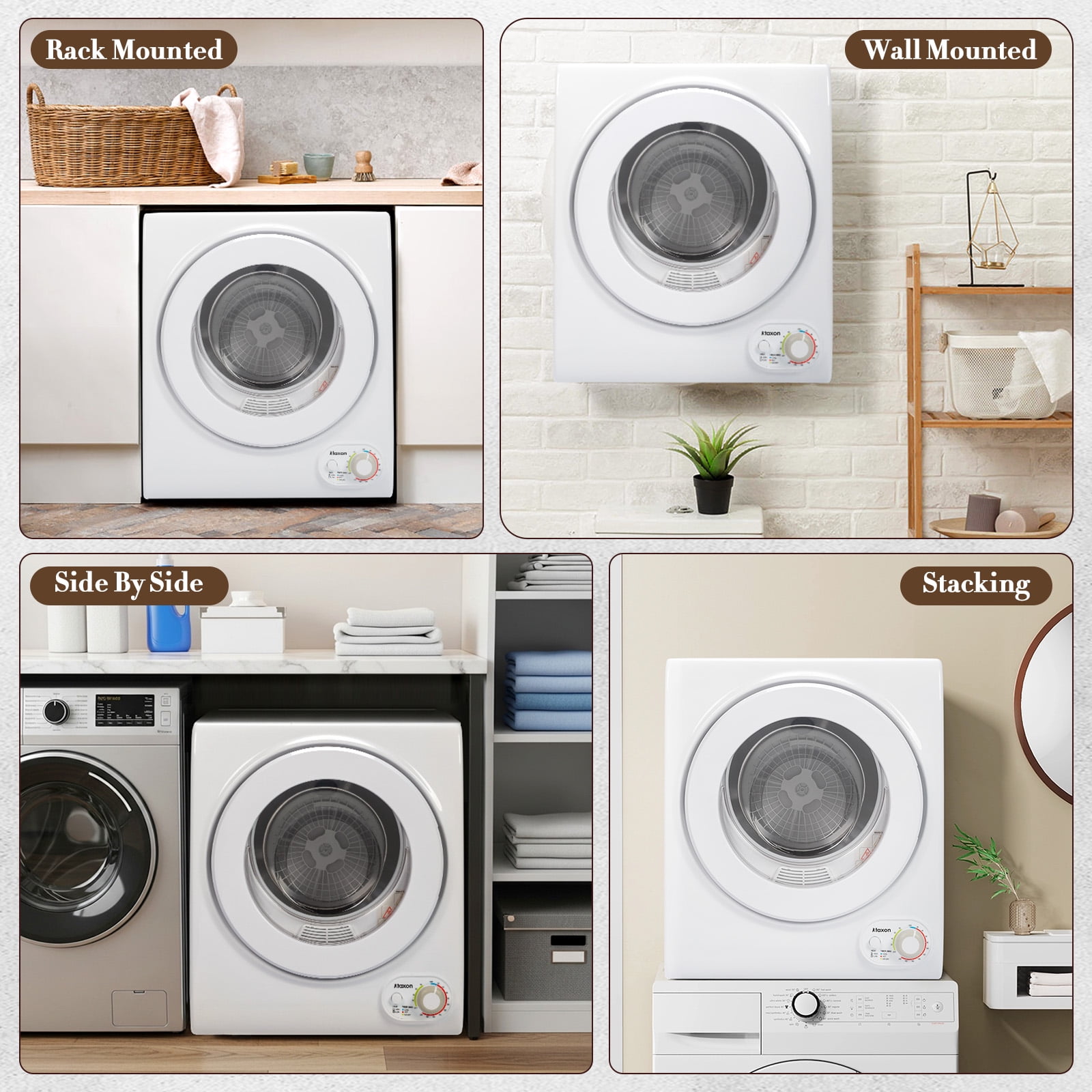 1.6 cu ft Portable Compact Electric Dryer, High End Laundry Front Load Tu