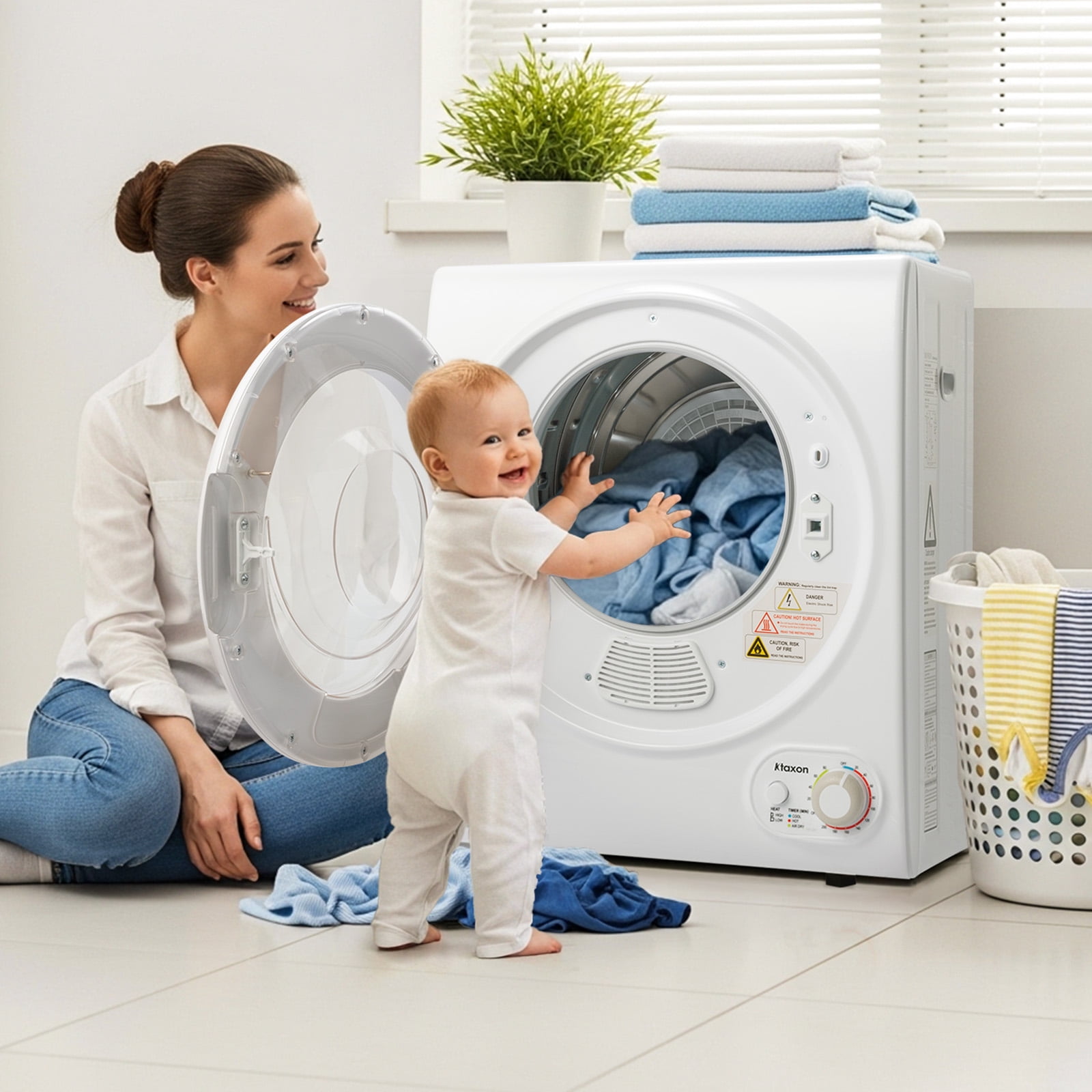 1.6 cu ft Portable Compact Electric Dryer, High End Laundry Front Load Tu