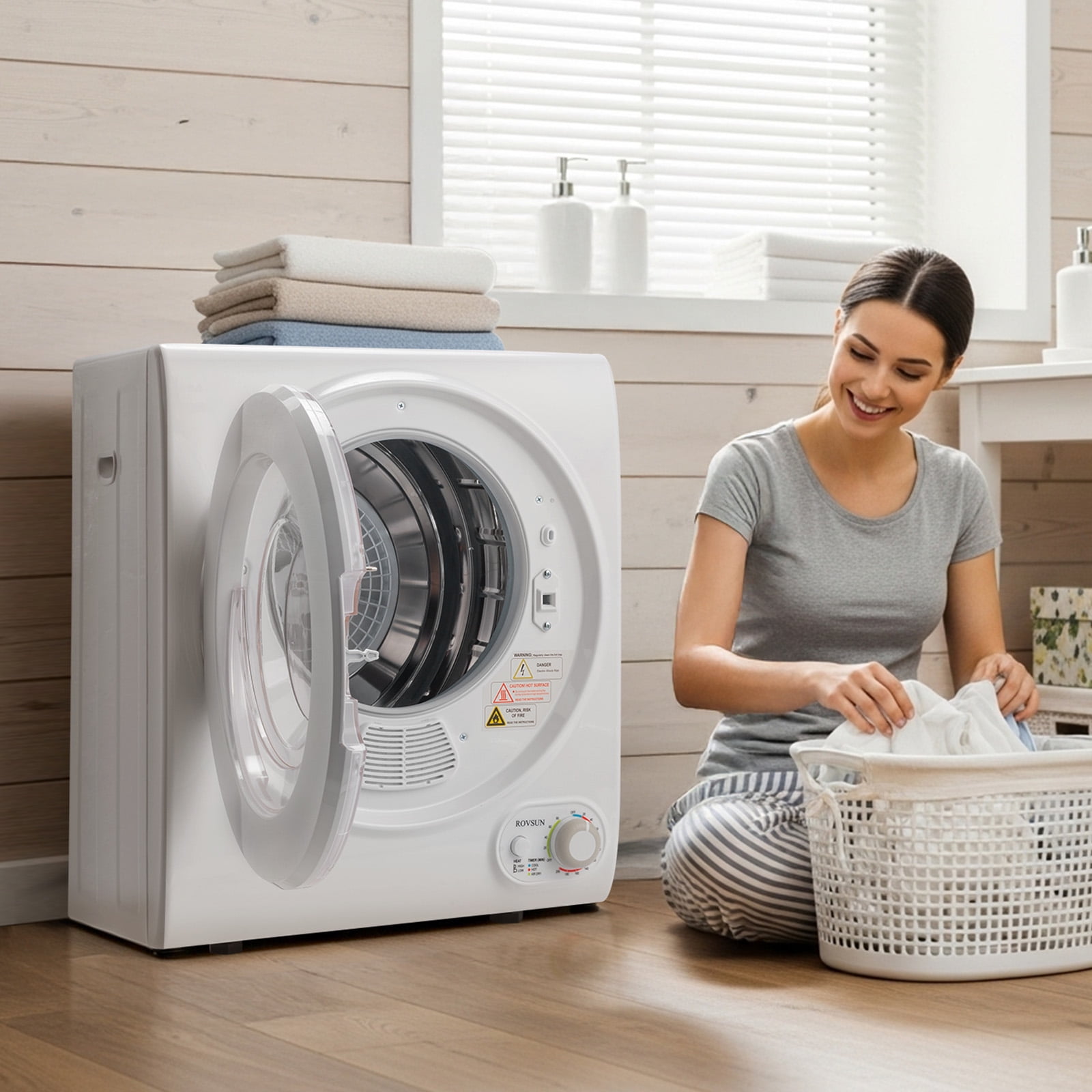 1.6 cu ft Portable Compact Electric Dryer, High End Laundry Front Load Tu