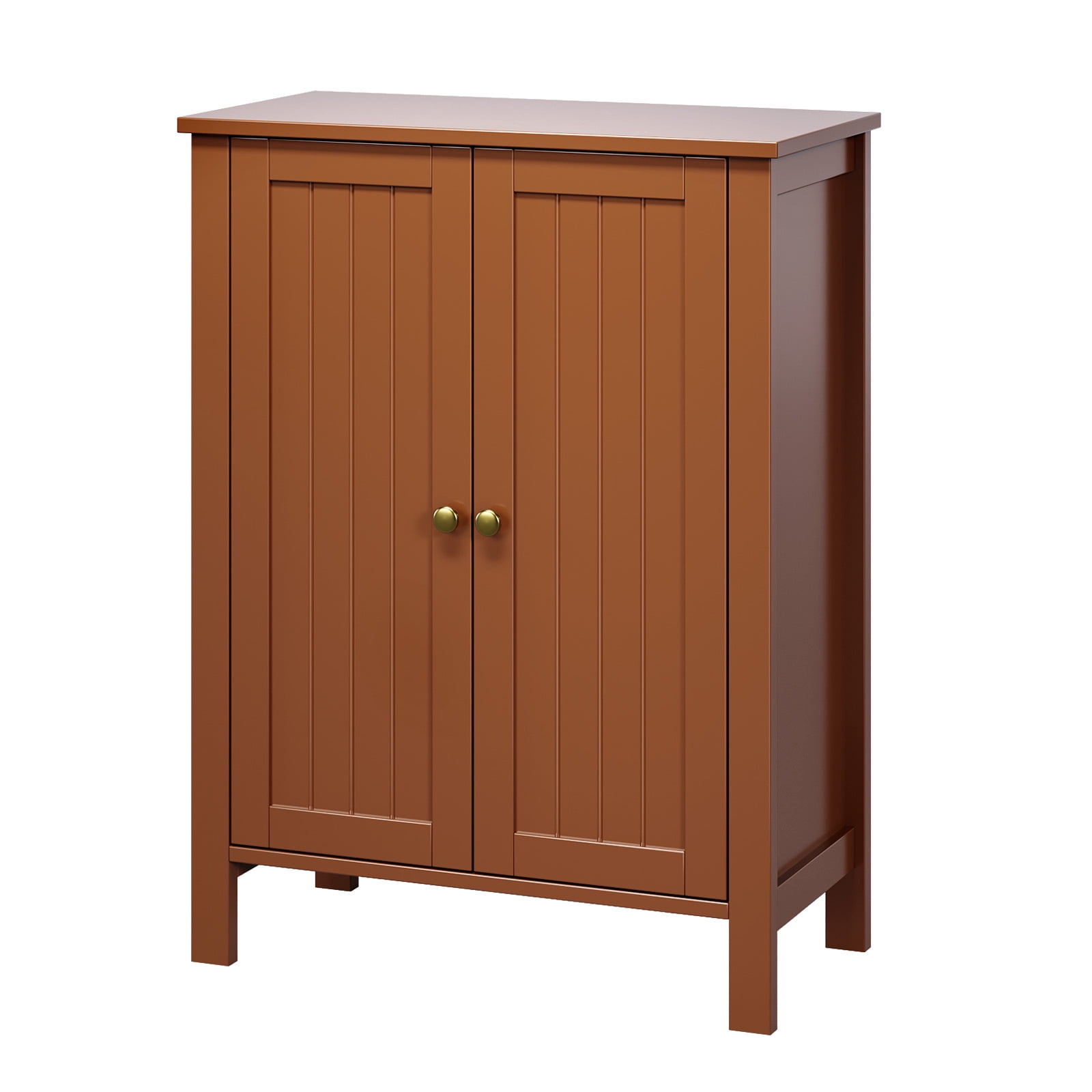 Bathroom Floor Cabinet Storage with 2 Doors and Adjustable Shelves, White