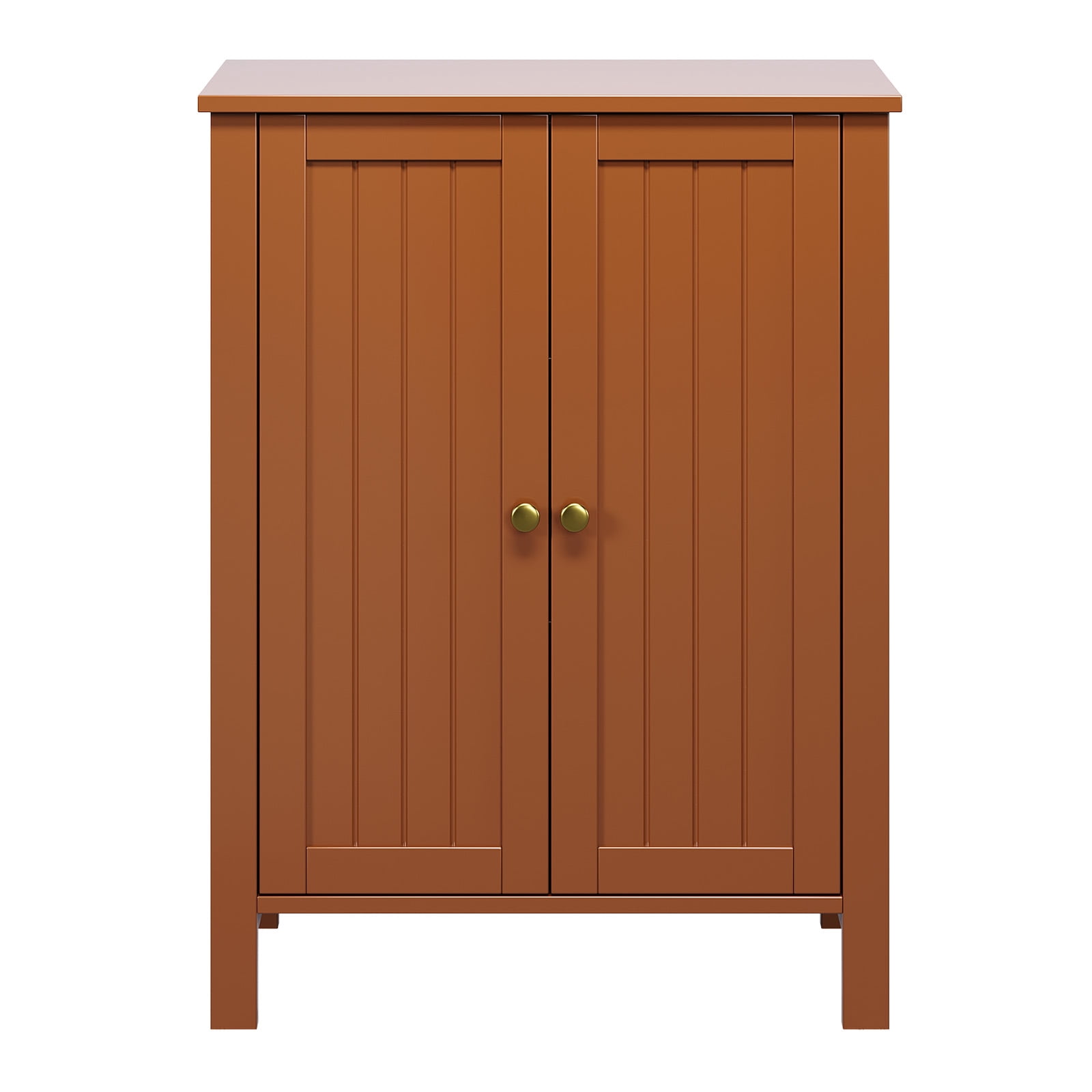 Bathroom Floor Cabinet Storage with 2 Doors and Adjustable Shelves, White