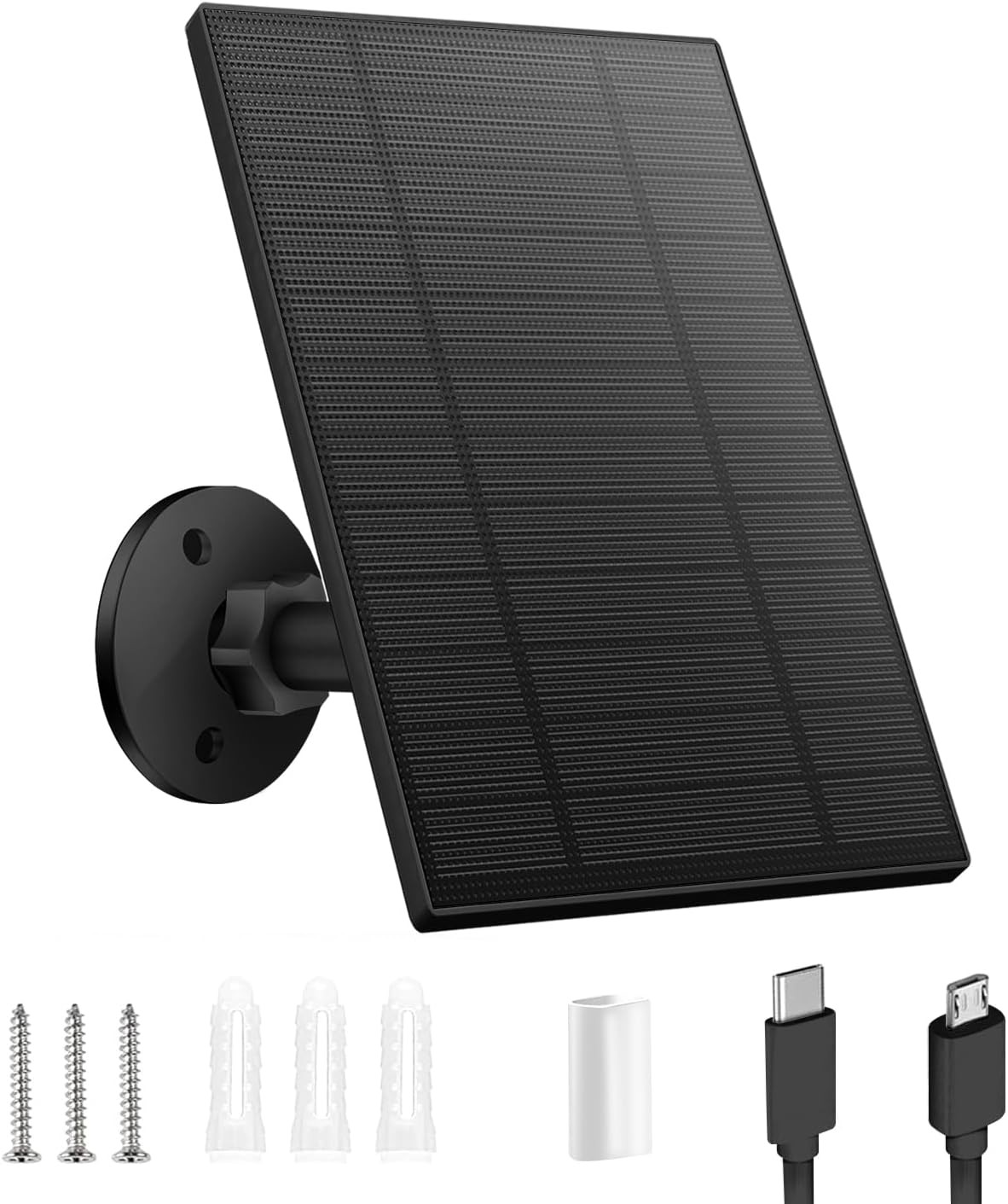 5W Solar Panel for Security Camera Wireless Outdoor USB-C Micro USB 9.8ft Cable