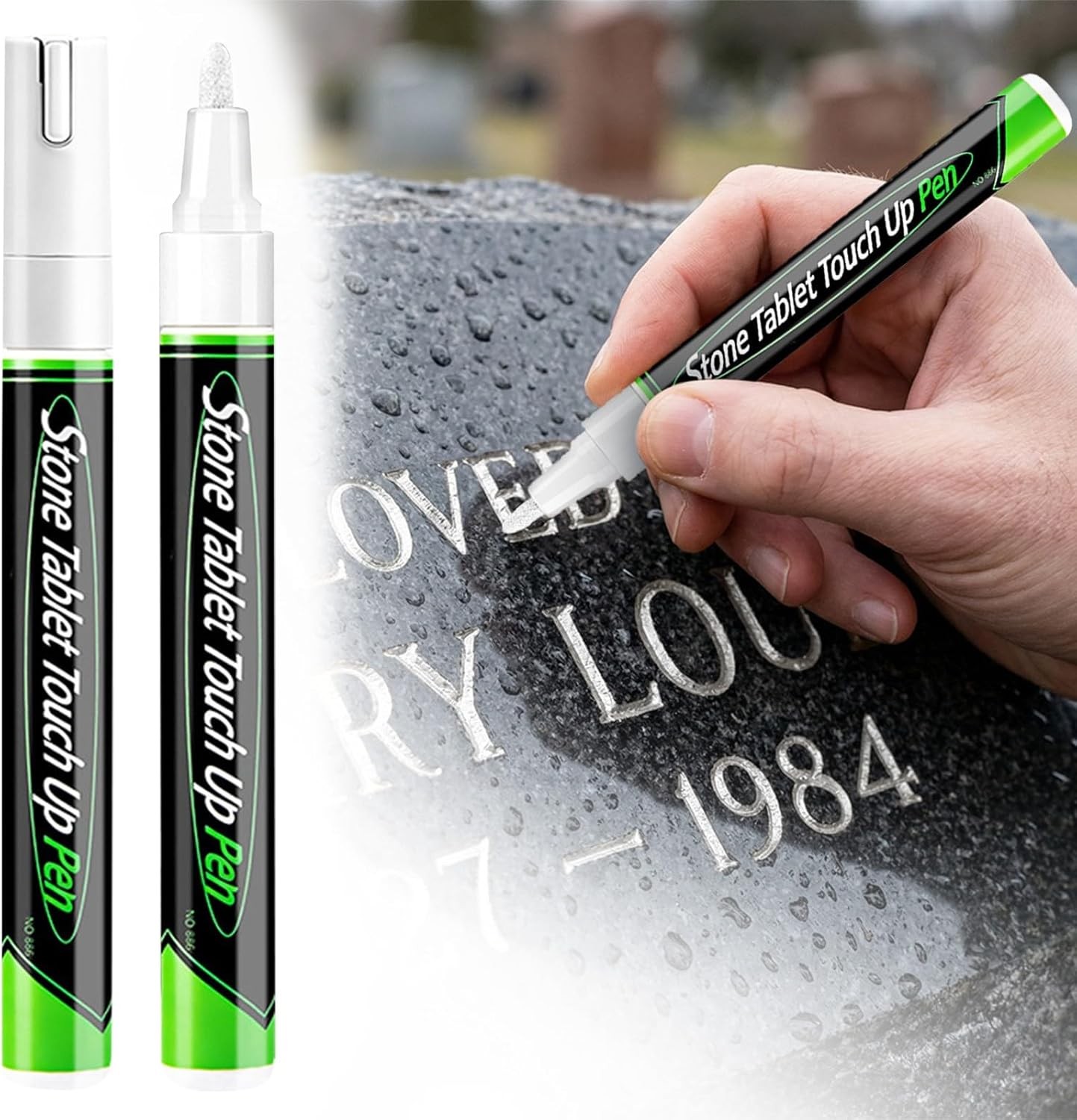 Tombstone Marker Pen Stone Touch-Up Pen for Restoring Faded Grave Inscriptions