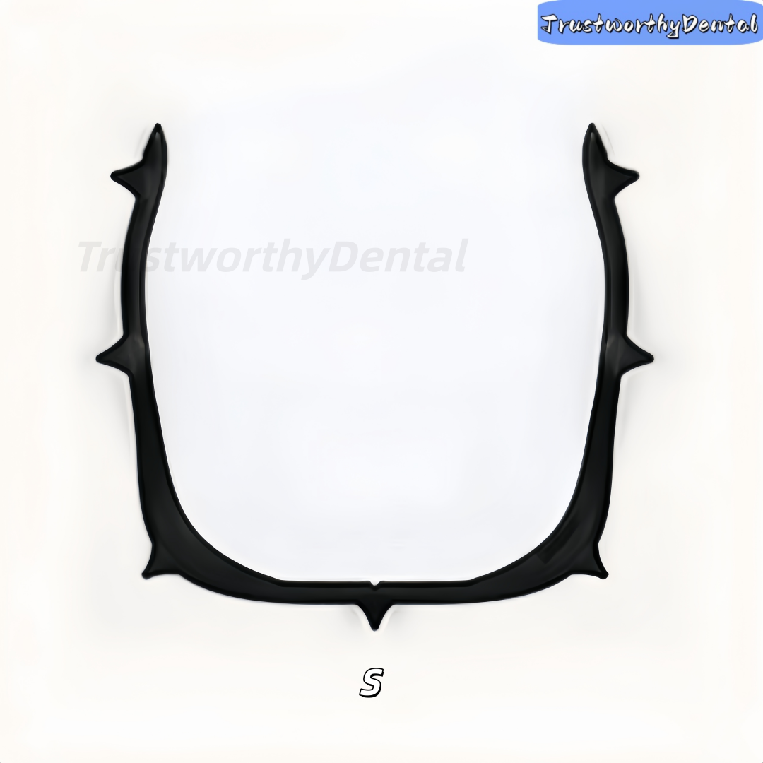 Dental Carbon Fiber Rubber Barrier Bracket U-Shape Oral Frame Mouth Opener Black