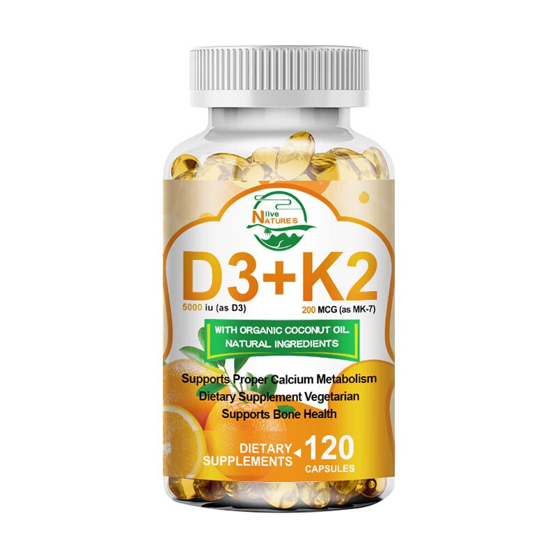 1-4 Packs Vitamin K2 (MK7) D3 5000 IU Supplement, BioPerine Capsules, Immune USA