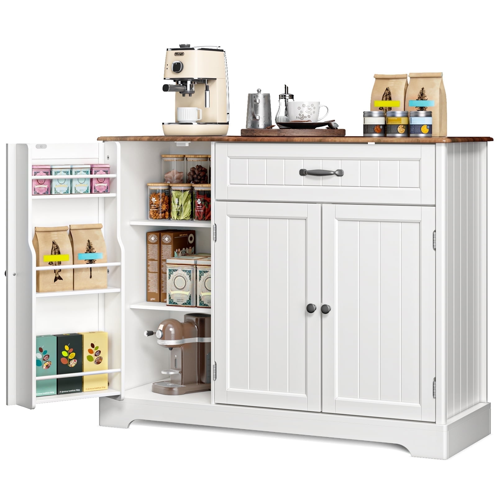 42" Kitchen Storage Cabinet, Sideboard Buffet Cabinet with 8