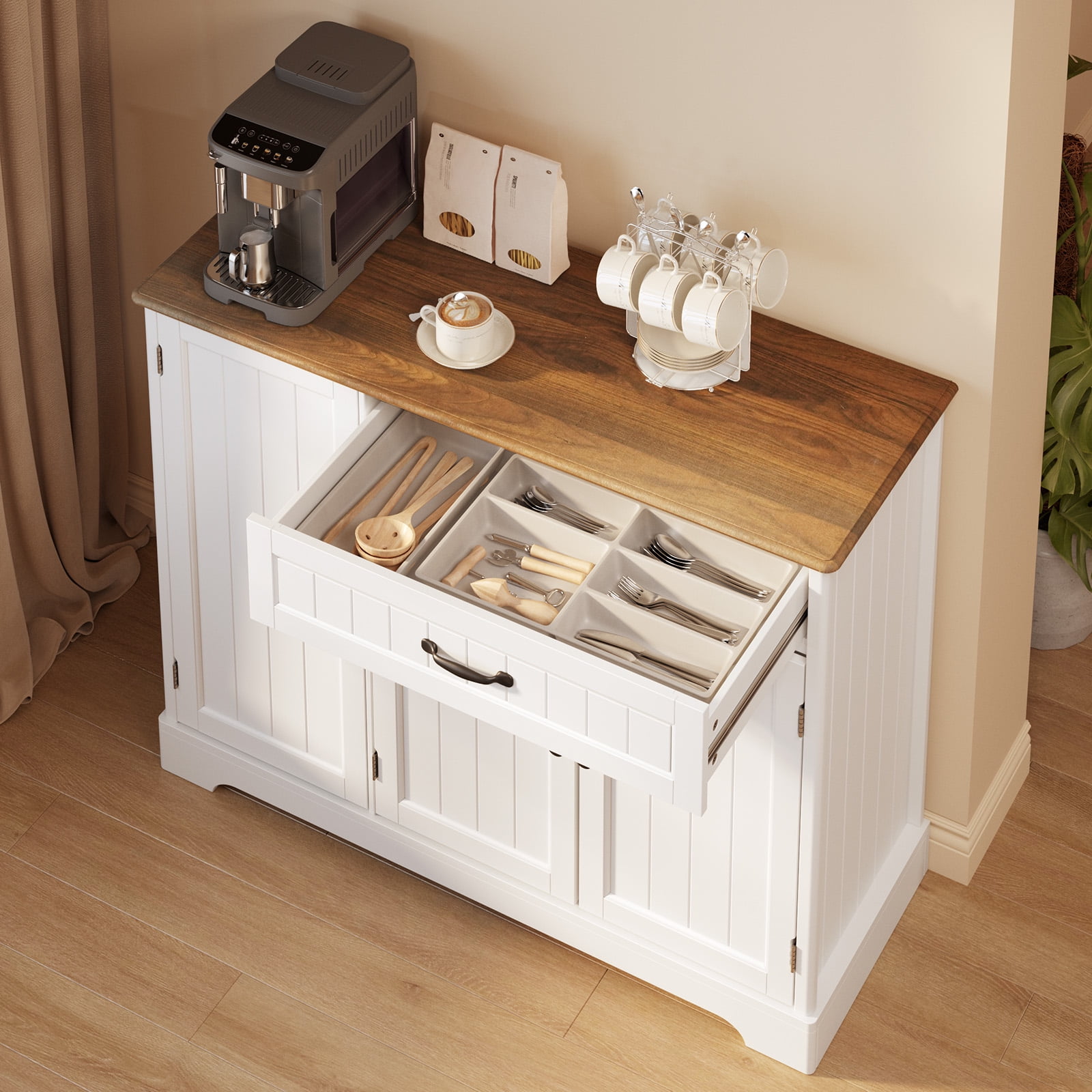 42" Kitchen Storage Cabinet, Sideboard Buffet Cabinet with 8