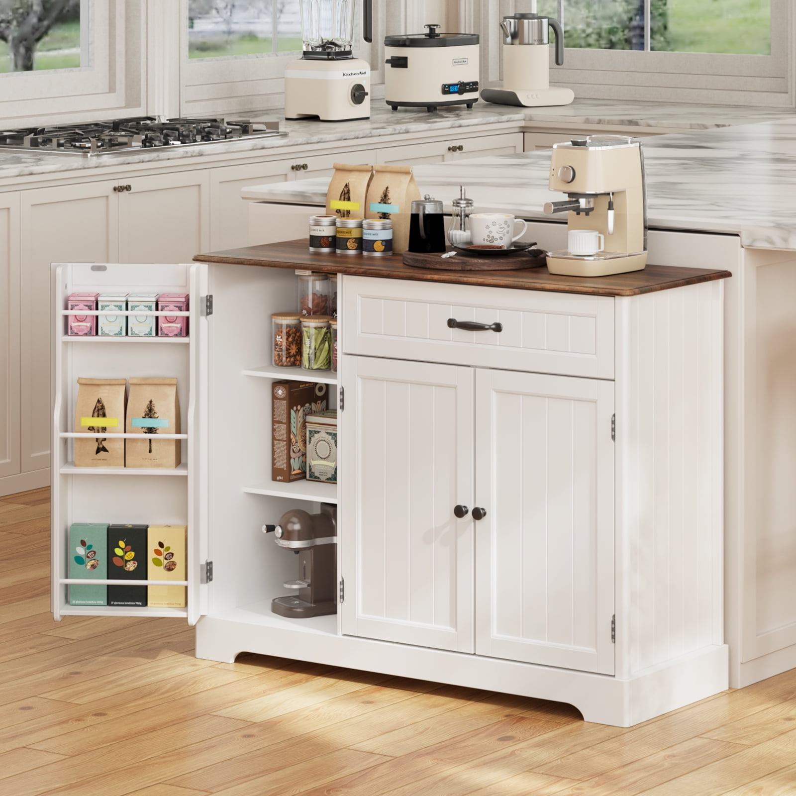 42" Kitchen Storage Cabinet, Sideboard Buffet Cabinet with 8