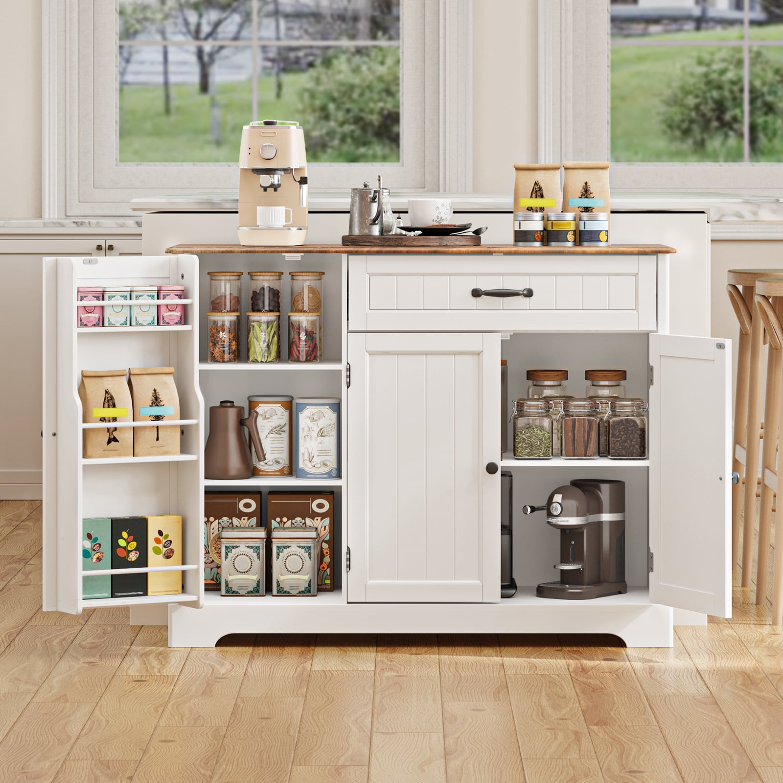42" Kitchen Storage Cabinet, Sideboard Buffet Cabinet with 8