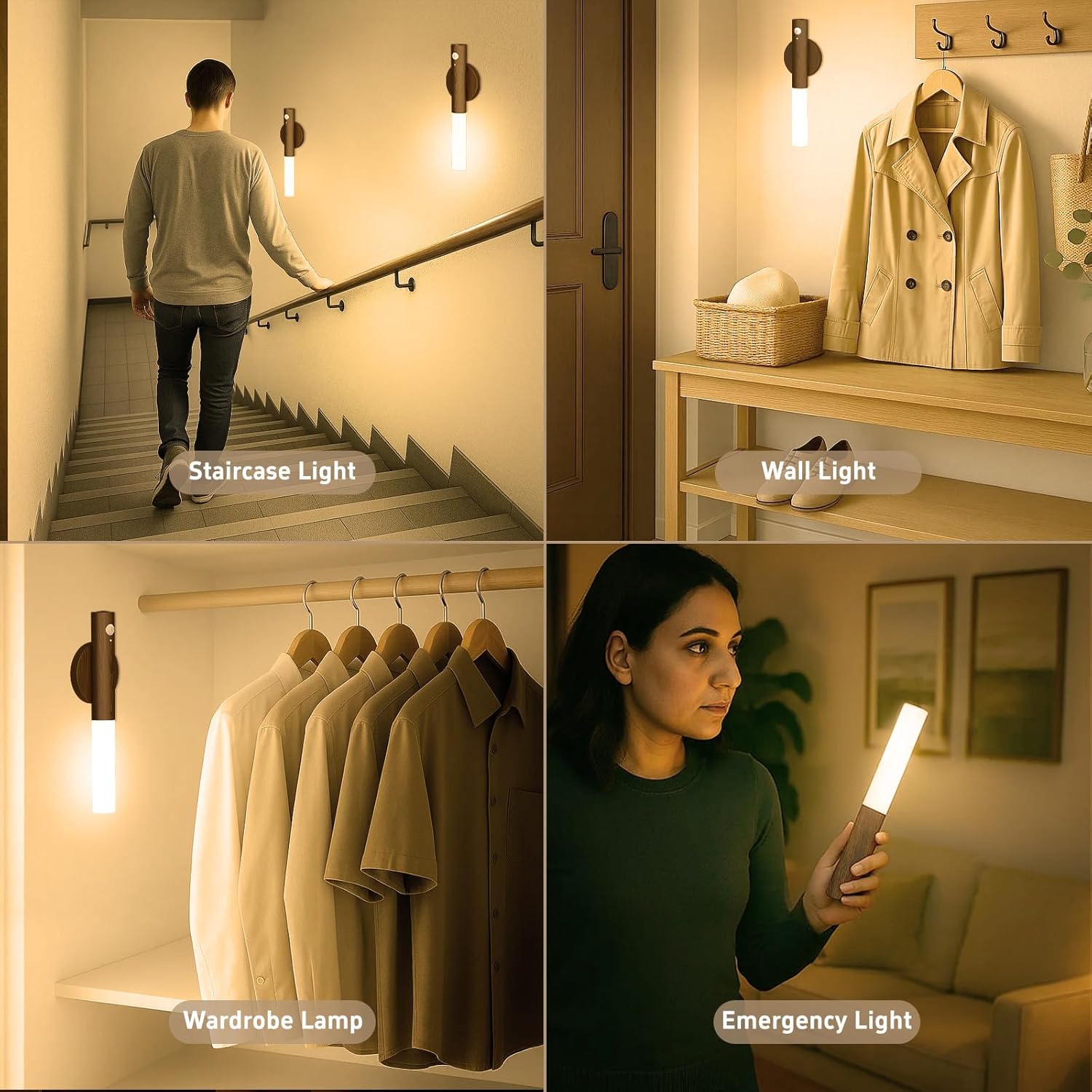 Rechargeable Motion Sensor Night Lights - 2200mAh Battery Magnetic Hallway Light