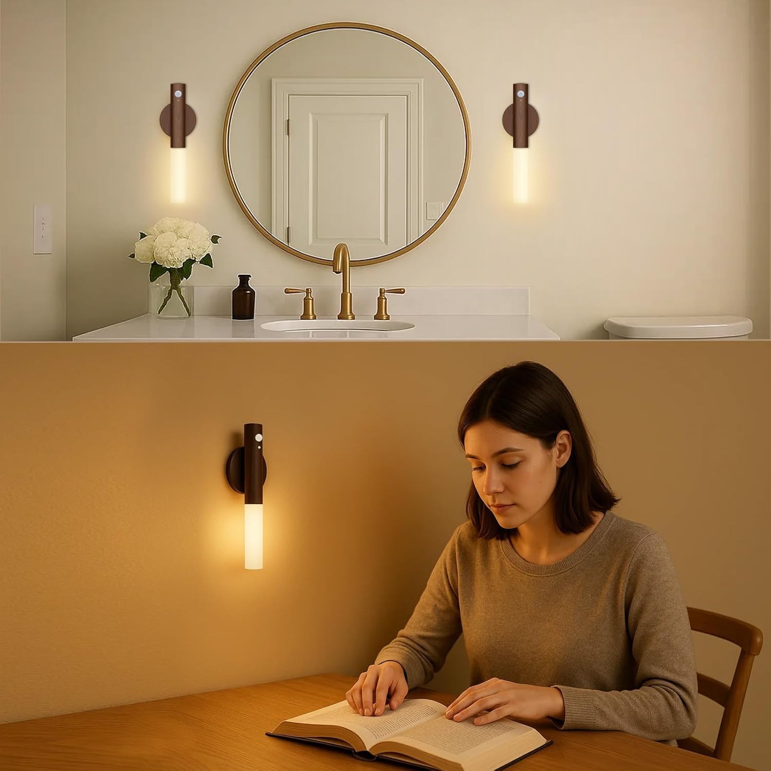 Rechargeable Motion Sensor Night Lights - 2200mAh Battery Magnetic Hallway Light