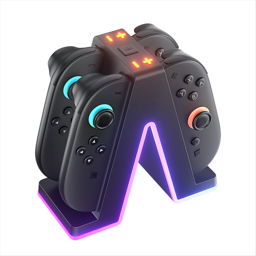 4-Pack Charging Dock for Switch 2 Controllers with RGB Light