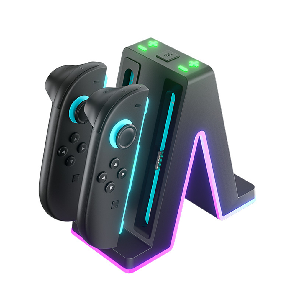 4-Pack Charging Dock for Switch 2 Controllers with RGB Light