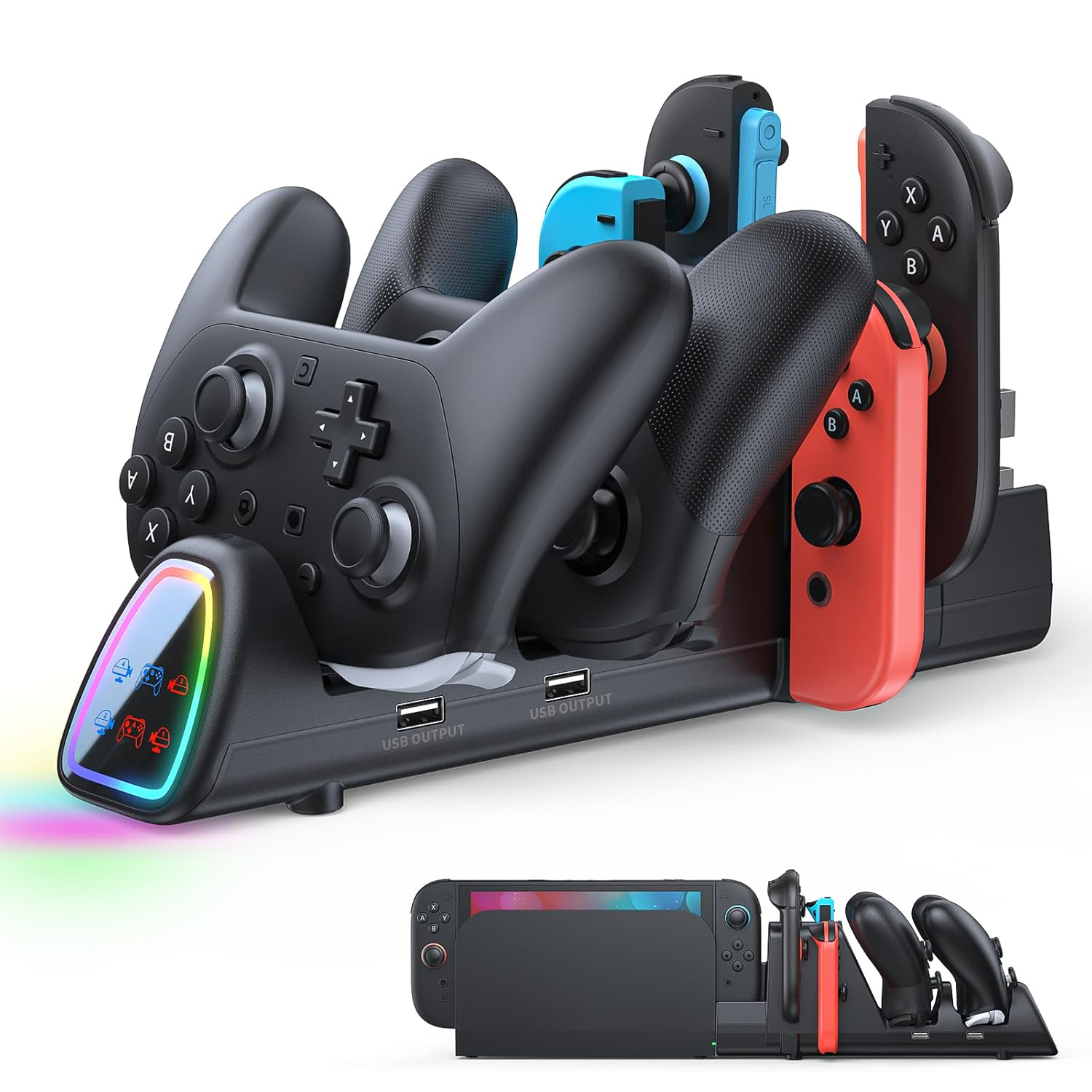 Controller Charging Dock for Switch 2/1 , Fast Charger Station for Joy-Con