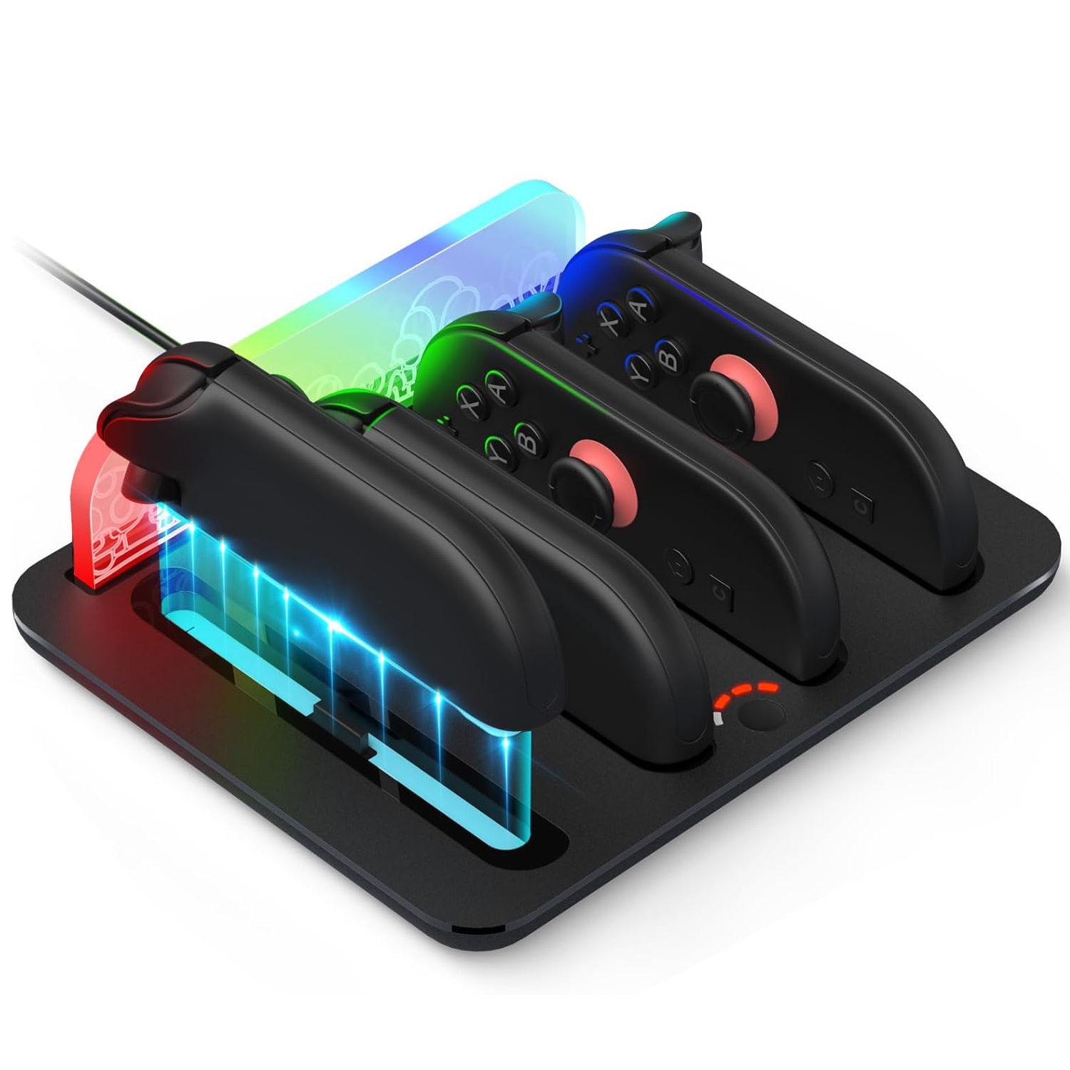 4-in-1 Charging Dock for Switch 2, with LED Indicator, RGB Light, Charging Cable