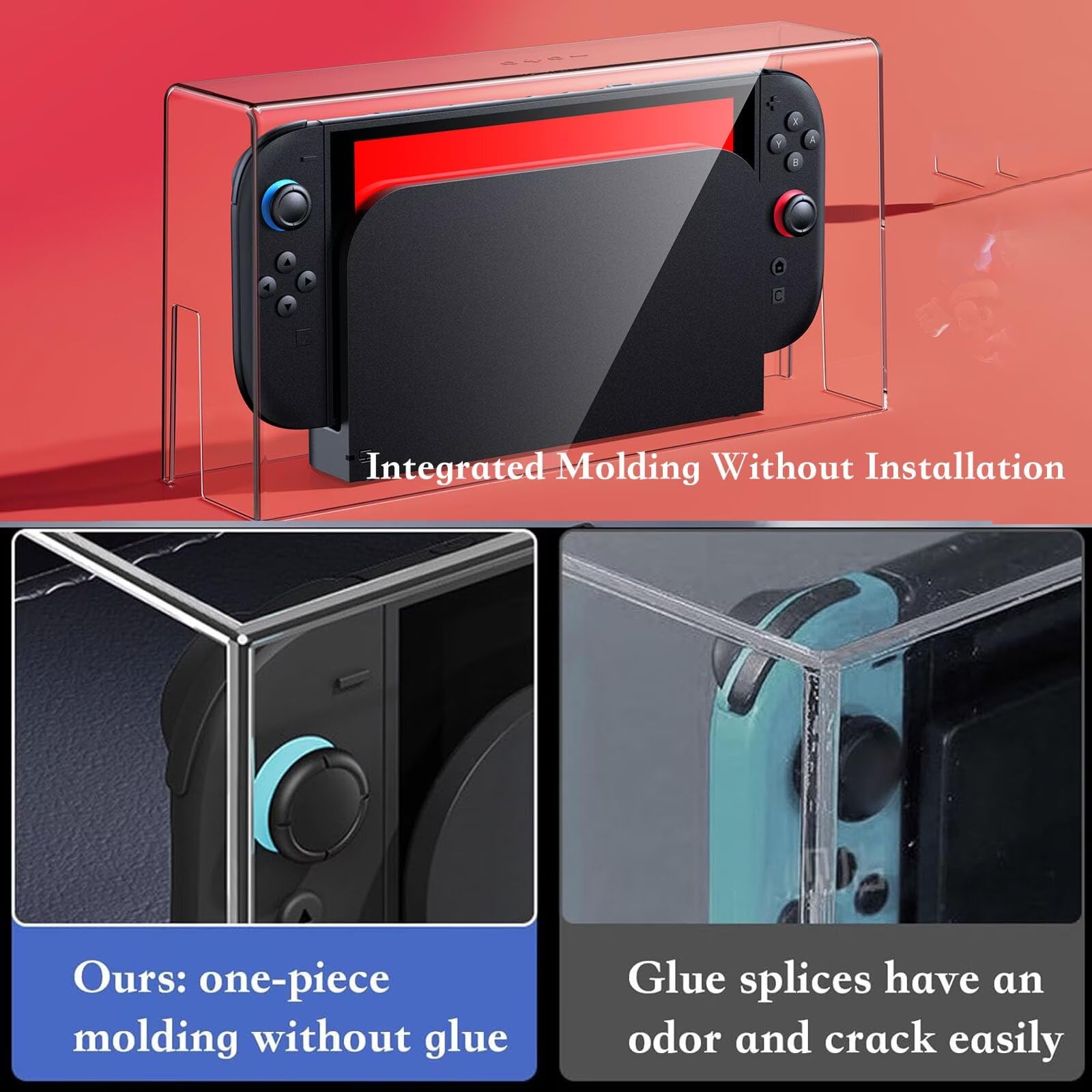 Acrylic Dust Cover for Switch 2 Protective Shell Transparent Lid Display Case
