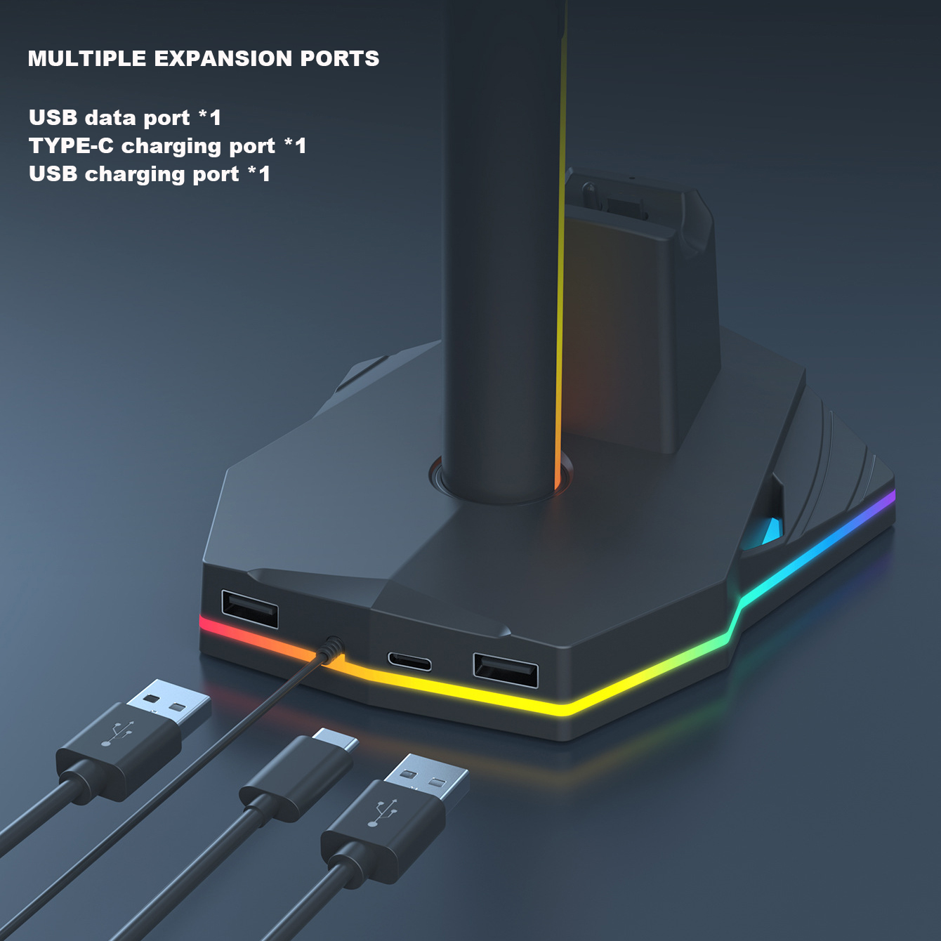 Game Controller Charging Dock Station for Switch 2 with Headphone Holder