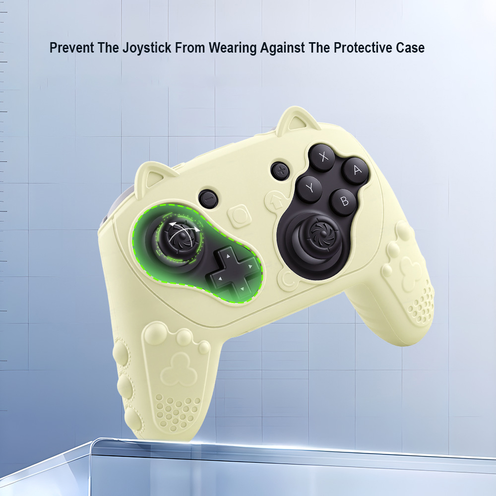 Silicone Protective Case for Switch 2 Pro Controller with Joystick Caps Stickers