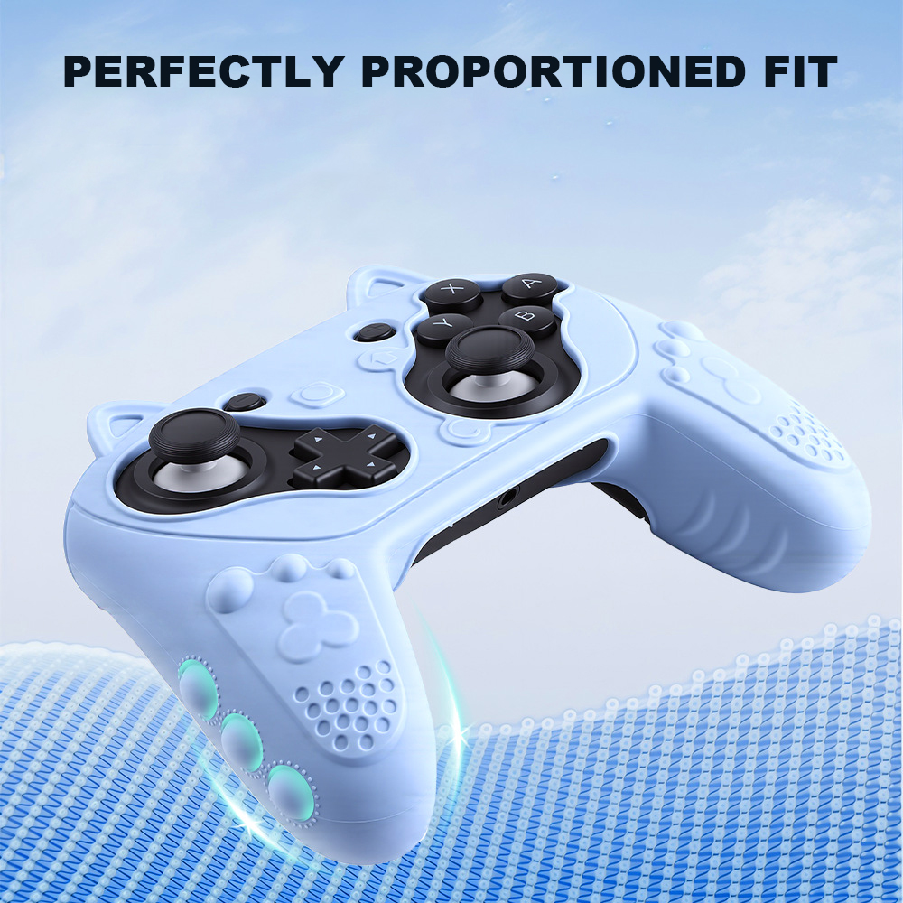 Silicone Protective Case for Switch 2 Pro Controller with Joystick Caps Stickers