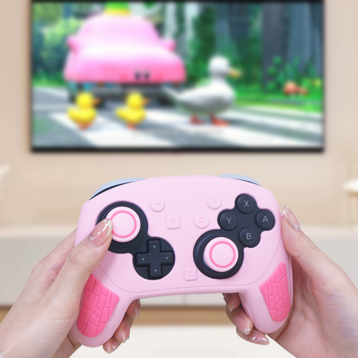 Silicone Protective Case for Switch 2 Controller with Joystick Caps and Stickers