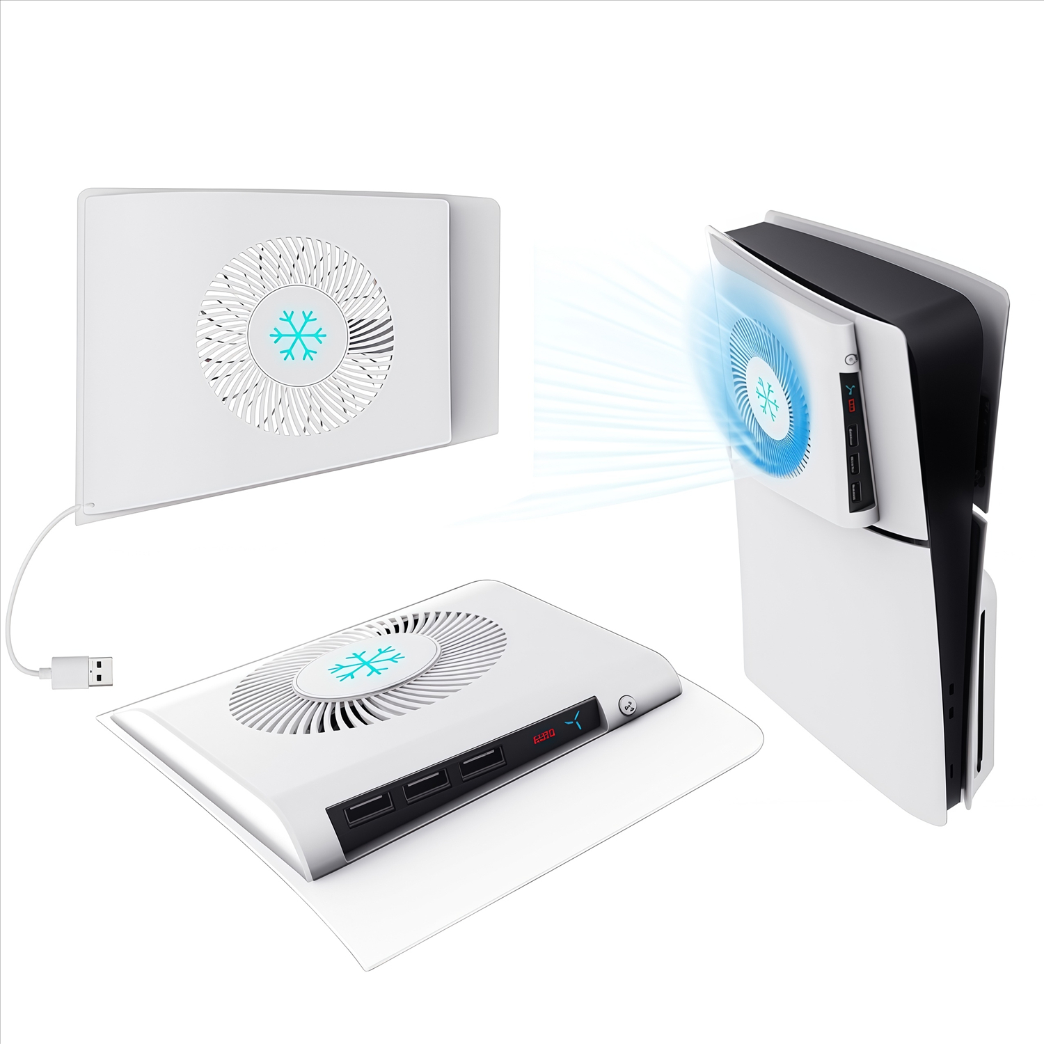 Rear Cooling Fan for PS5 Slim Console, Enhanced Heat Dissipation Fan