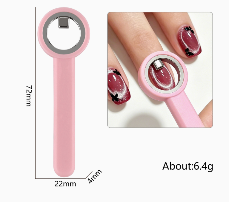 Circle Cat Eye Magnet for Nails,Rotating Ring Magnet with a Handle for Nails Art