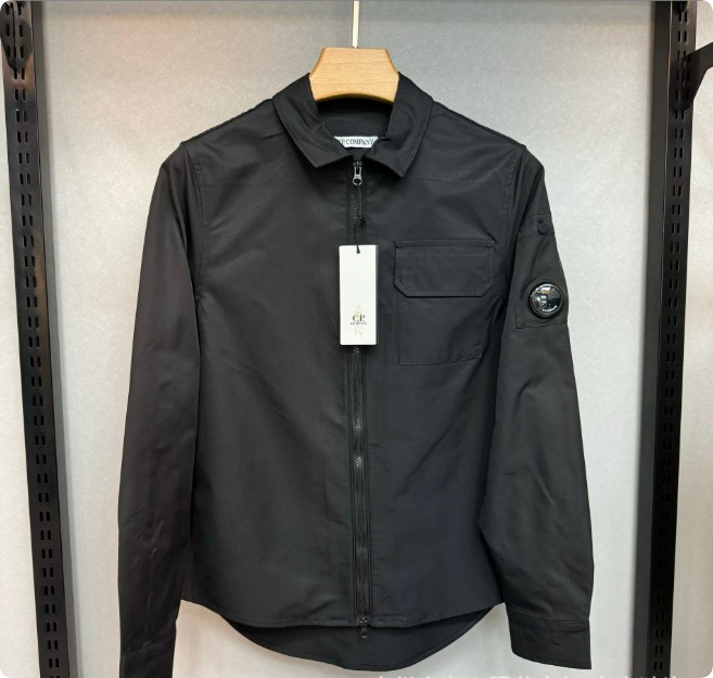 CP COMPANY Long Sleeve Zip Up Lens Overshirt/Jacket new Black  white