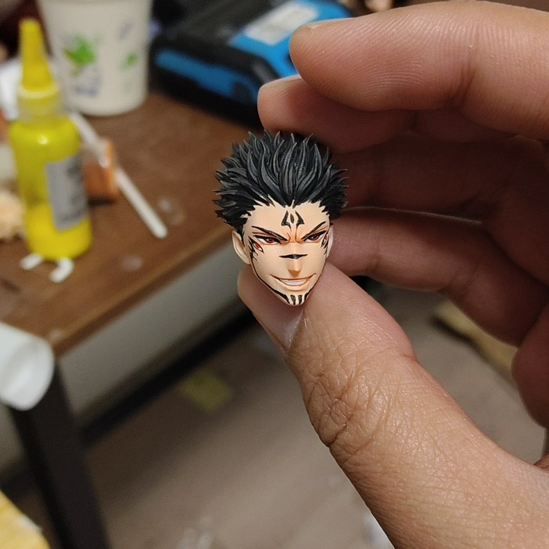 1/12 Jujutsu Kaisen Ryomen Sukuna Head Carving For 6″ Romankey VTOYS Figure Body