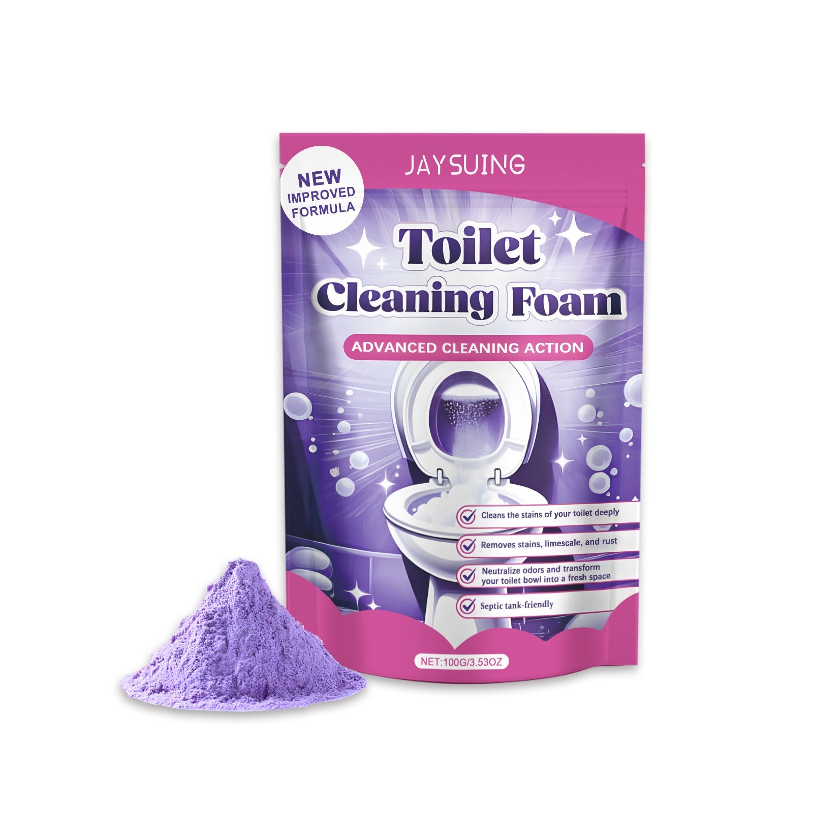 1~5Bags Fizzclean Toilet Foam Cleaner, Insta-Action Fizzclean Foam Cleaner 100g