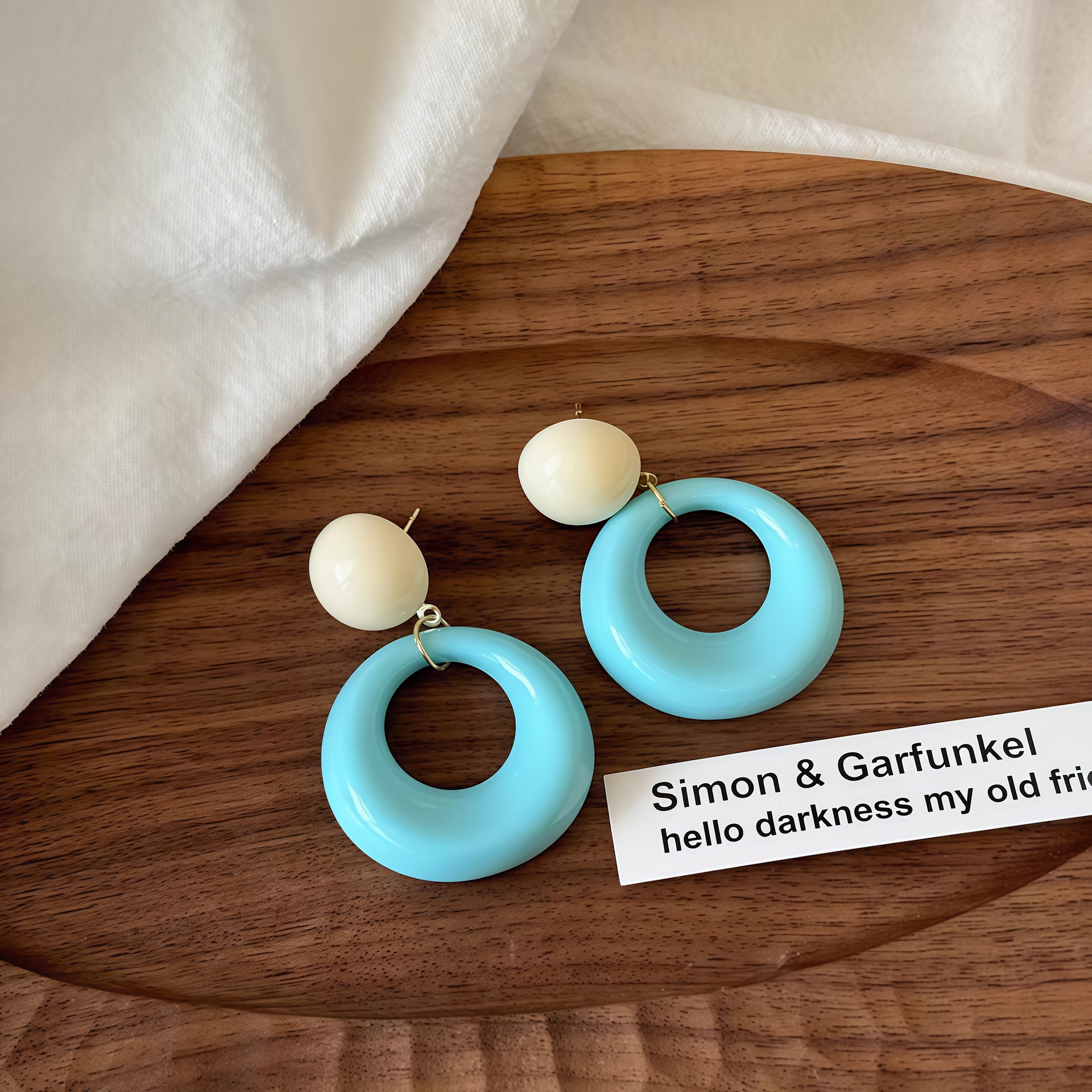 Dopamine Contrasting Circle Earrings for Women, Fresh and Sweet Earrings