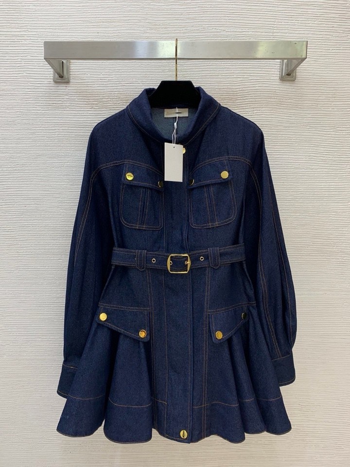 2026 summer hot sales runway show fashionable classy denim fabric dress SMLXL
