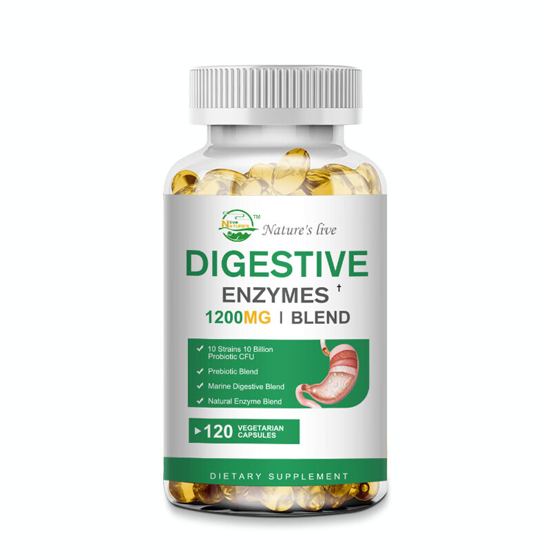 Nature’s Live Digestive Enzymes Capsules 1200mg Digestive Health Supplement