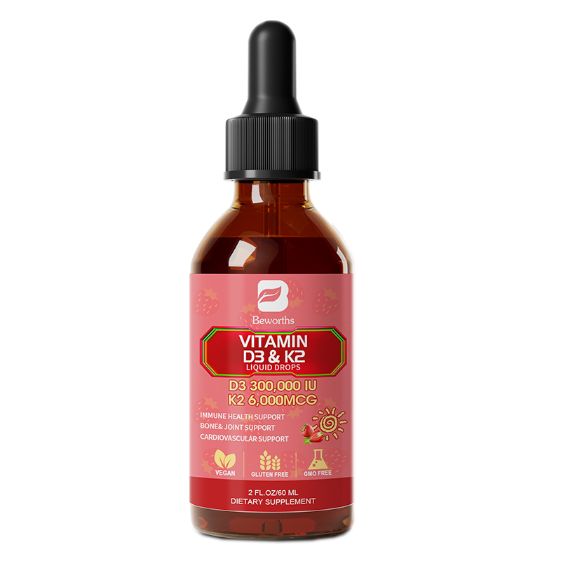 1/2/4X Vitamin D3 + K2 MK7 Liquid Drop High Absortion Immune Support 2OZ