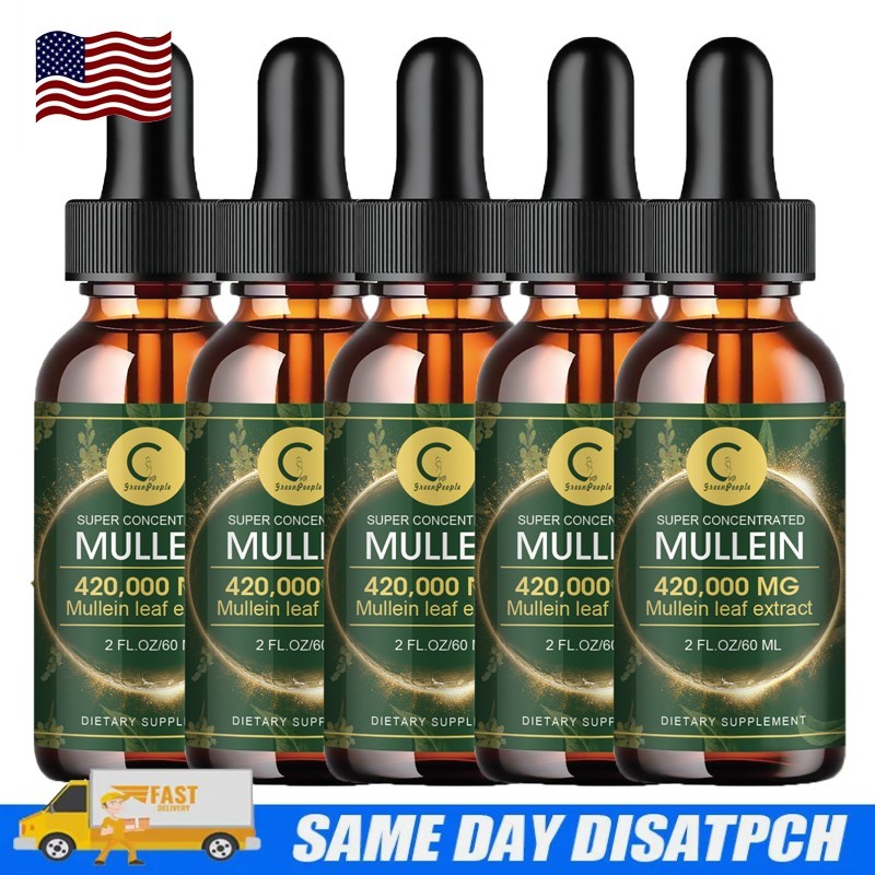 4Pack 60 ML Mullein Leaf Extract Super Concentrated 420,000 MG Lung Cleanse US