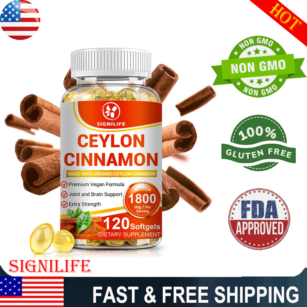 Pure Cinnamon Capsules, True Sri Lanka Certified Organic Ceylon Cinnamon Pills-