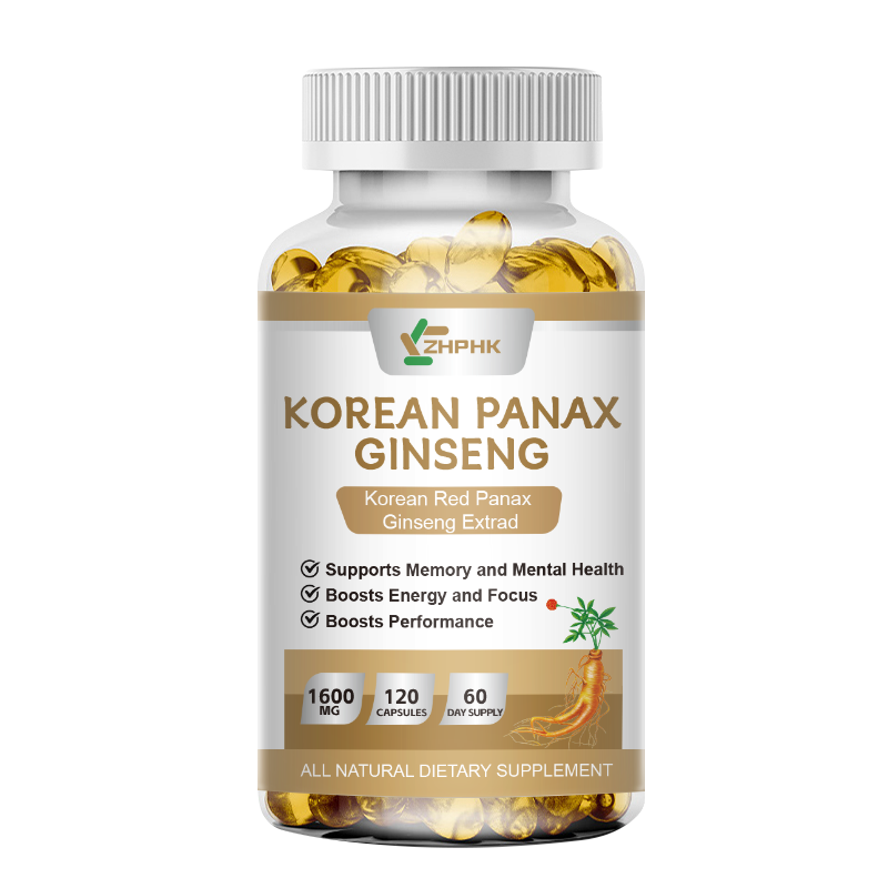 Korean Red Panax Ginseng 120 Capsules 1600mg Extra Strength NON-GMO No Fillers
