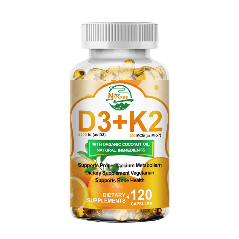 1/2/4 Bottles Vitamin D3 K2 Softgels Capsules – Extra Strength D3 K2 Supplements
